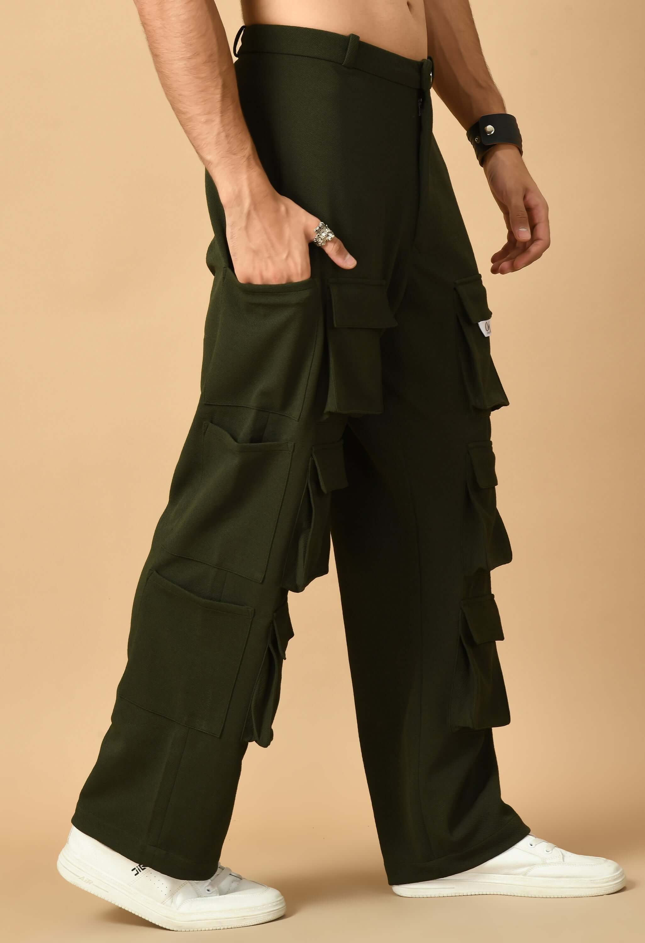 12 Pocket Men's Cargo Olive Green