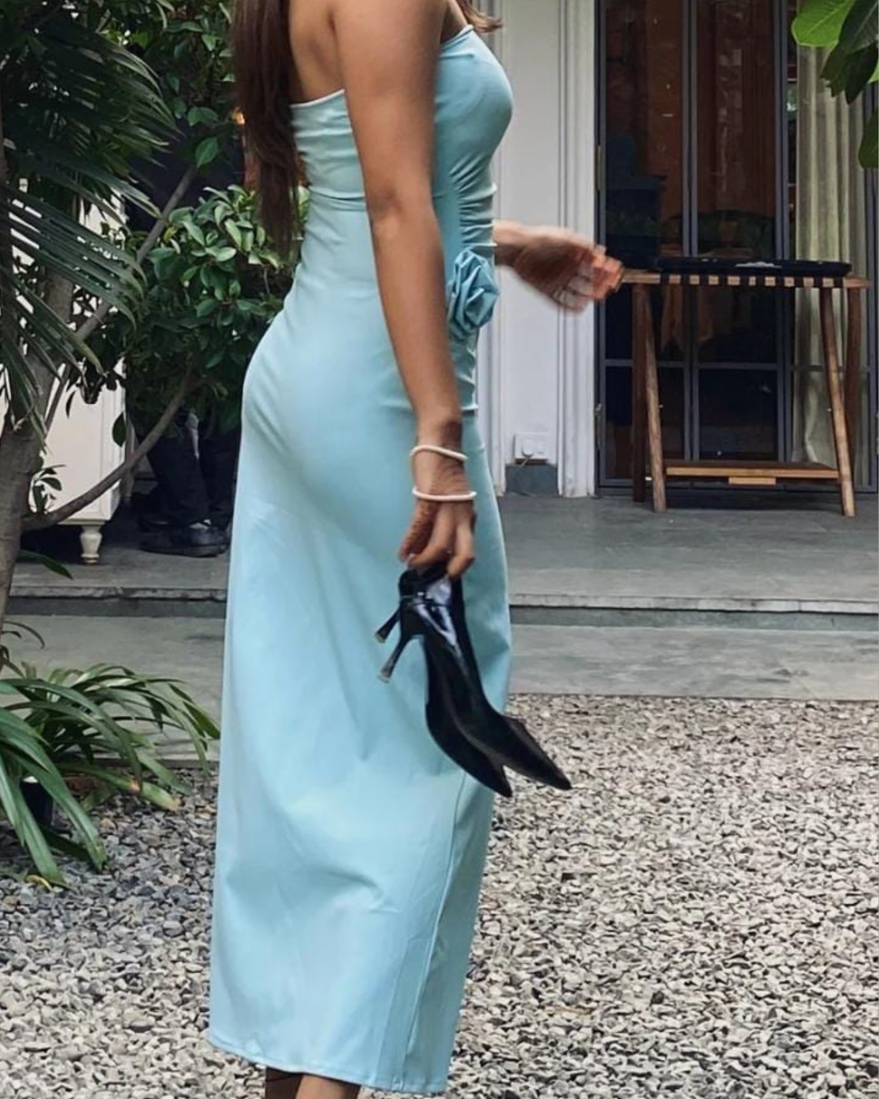 Blue Belle Rosette Dress