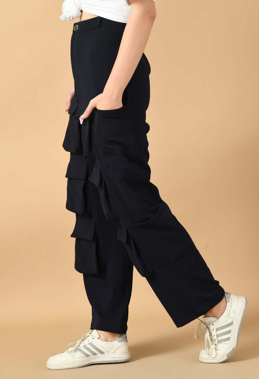 12 pocket blue color cargo by offmint