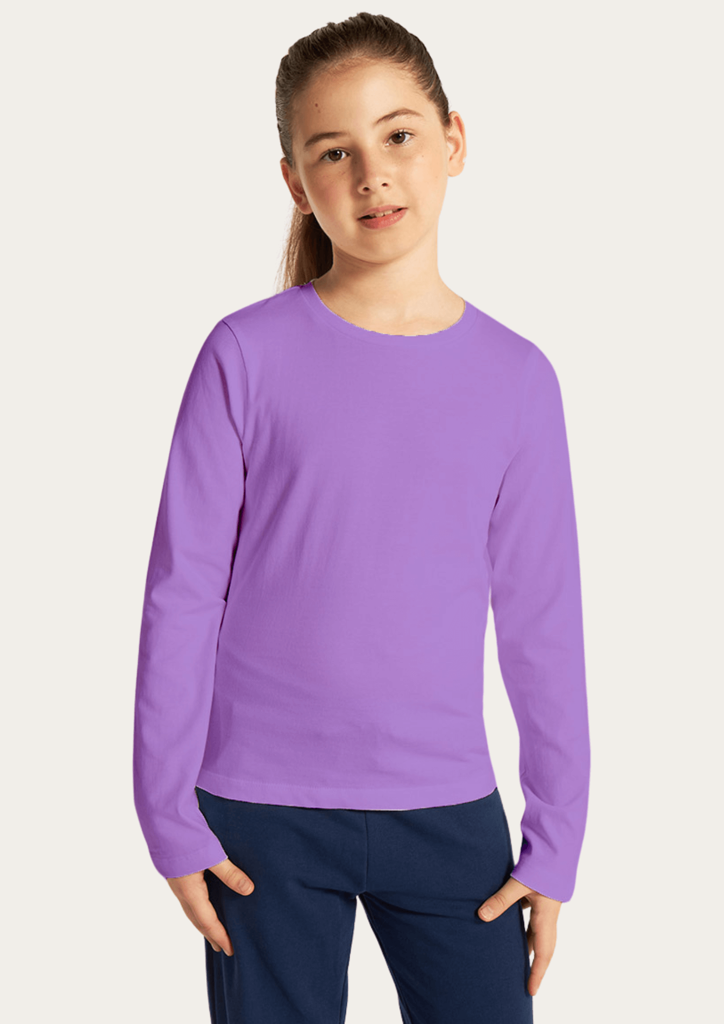 Lavender Full Sleeves Kids T-shirt By Offmint