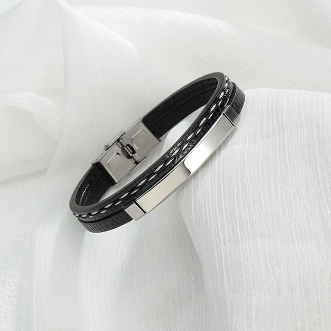 Leather Hand Bracelet For Men By Offmint