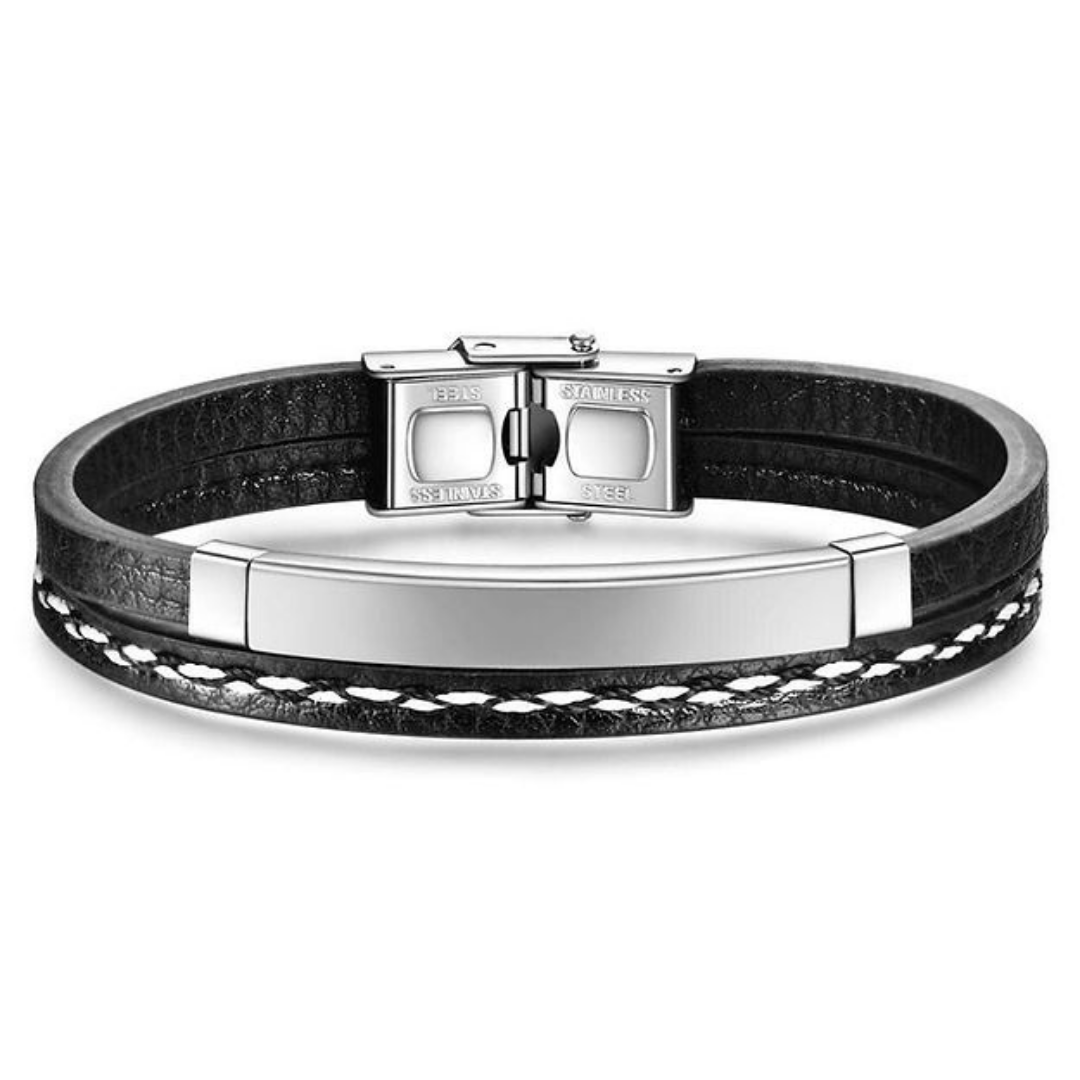 Leather Hand Bracelet For Men By Offmint