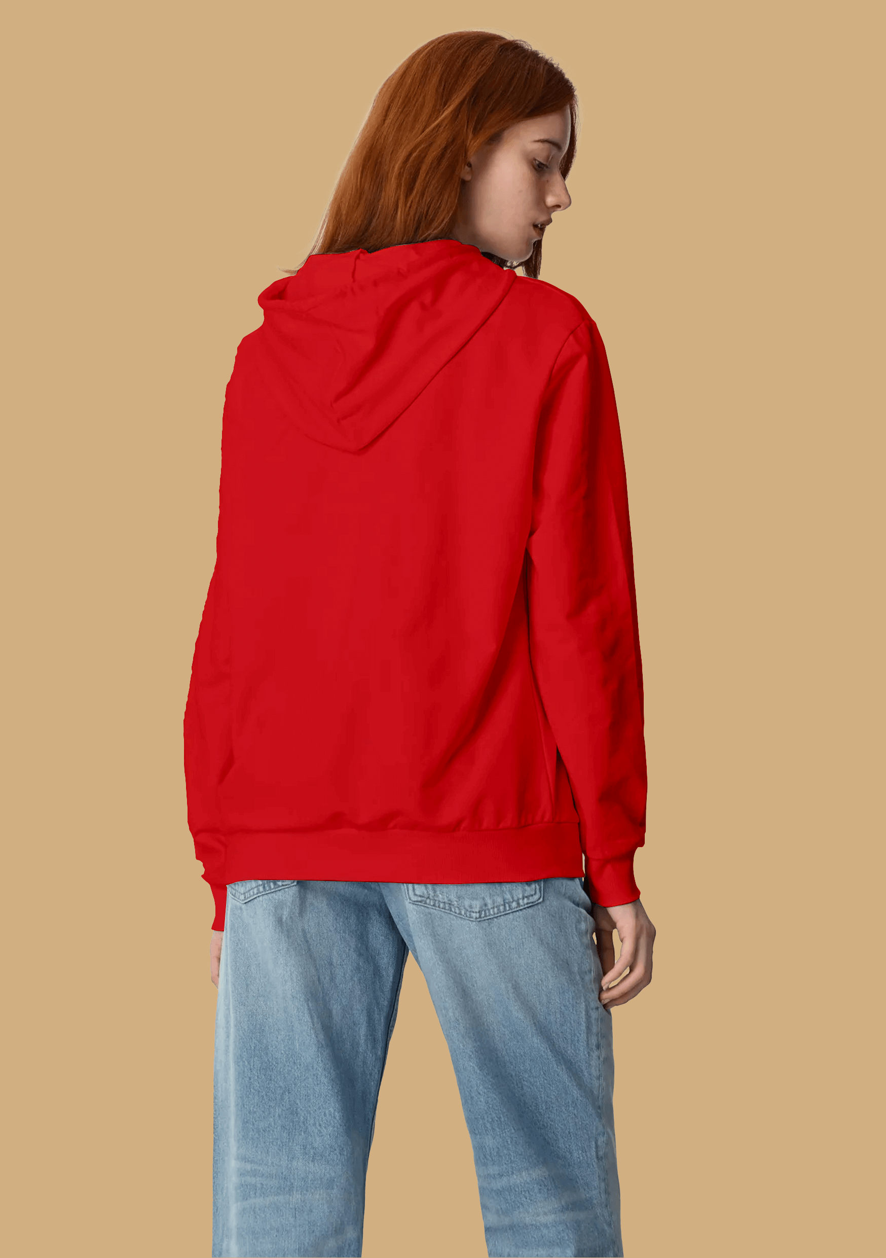 Anything printed red color hoodie