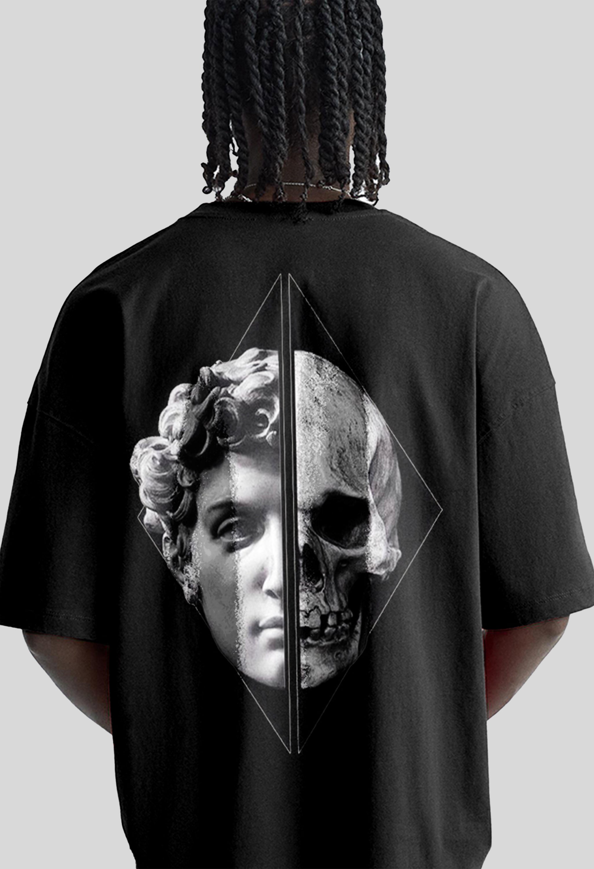 Skull Diamond Printed Oversized T-Shirt By Offmint