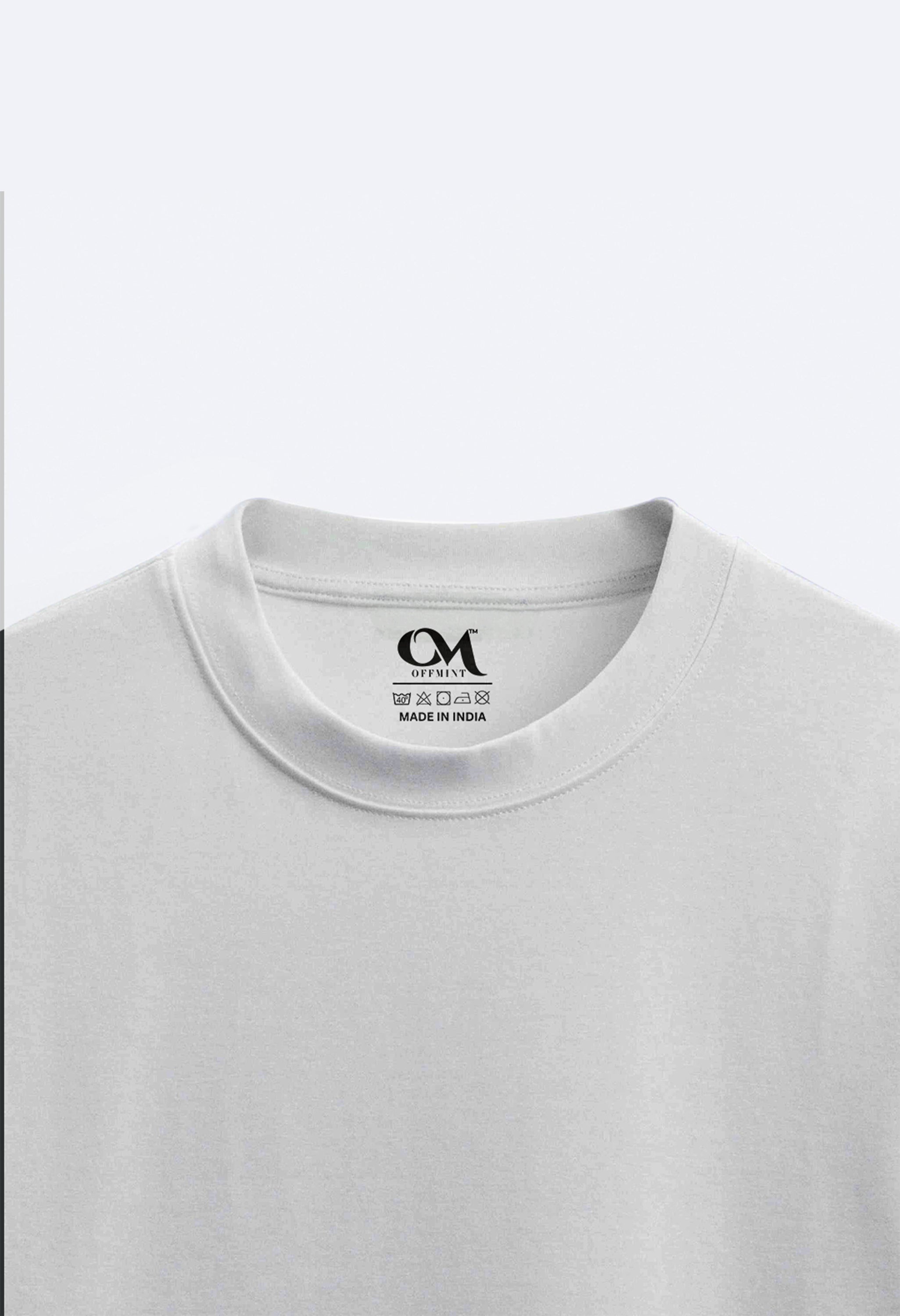 Never Say Die Printed White Oversized T-Shirt By Offmint