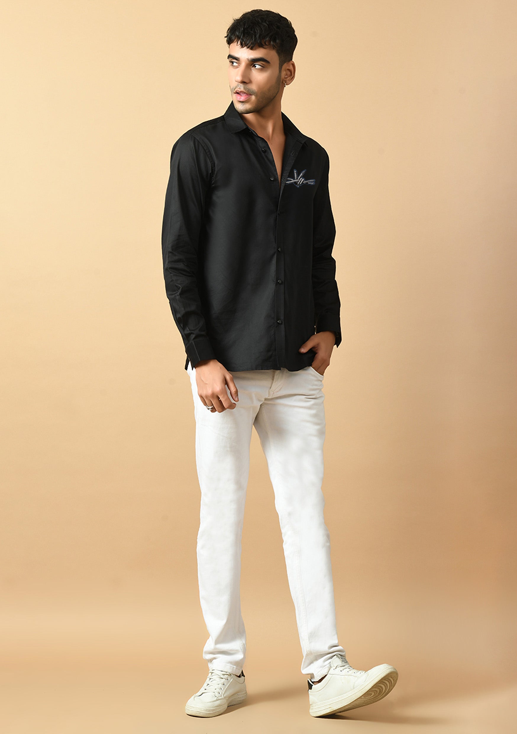 Victory Printed Black Shirt By Offmint