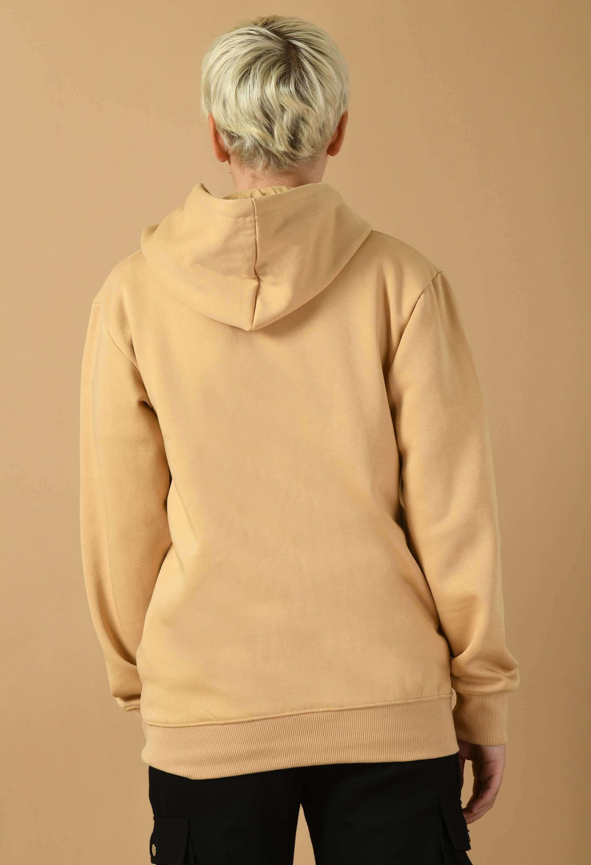 Beige women's plain hoodie