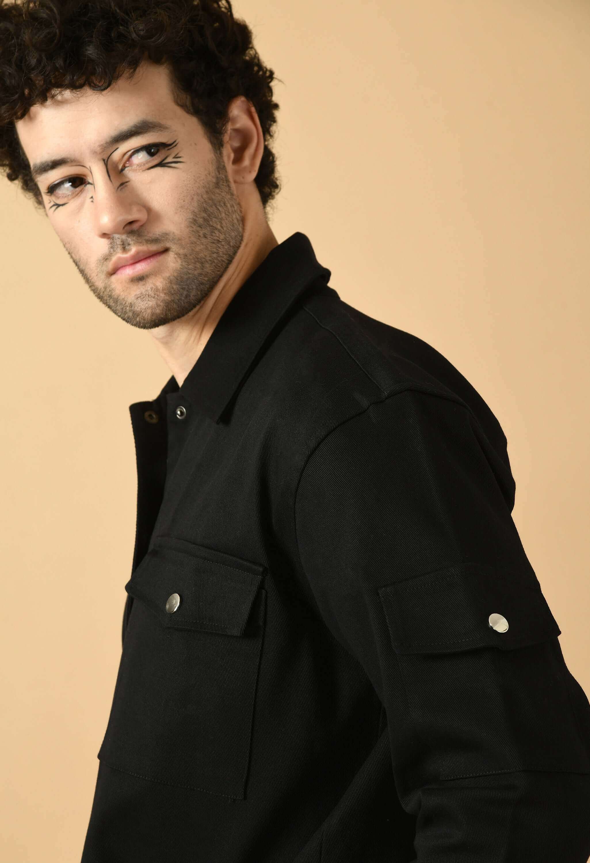 Black men's twill jacket's by offmint