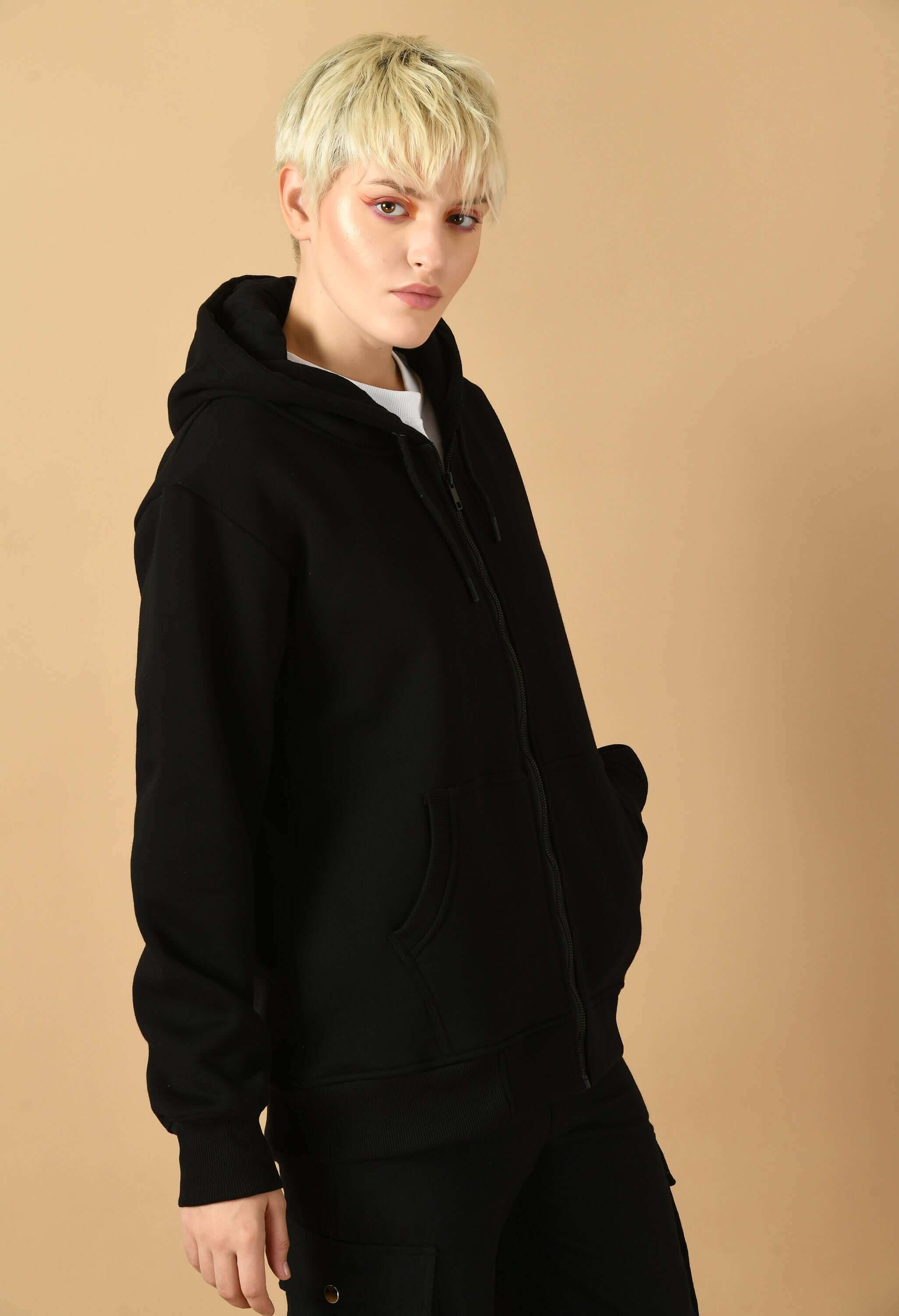Black zip hoodie
