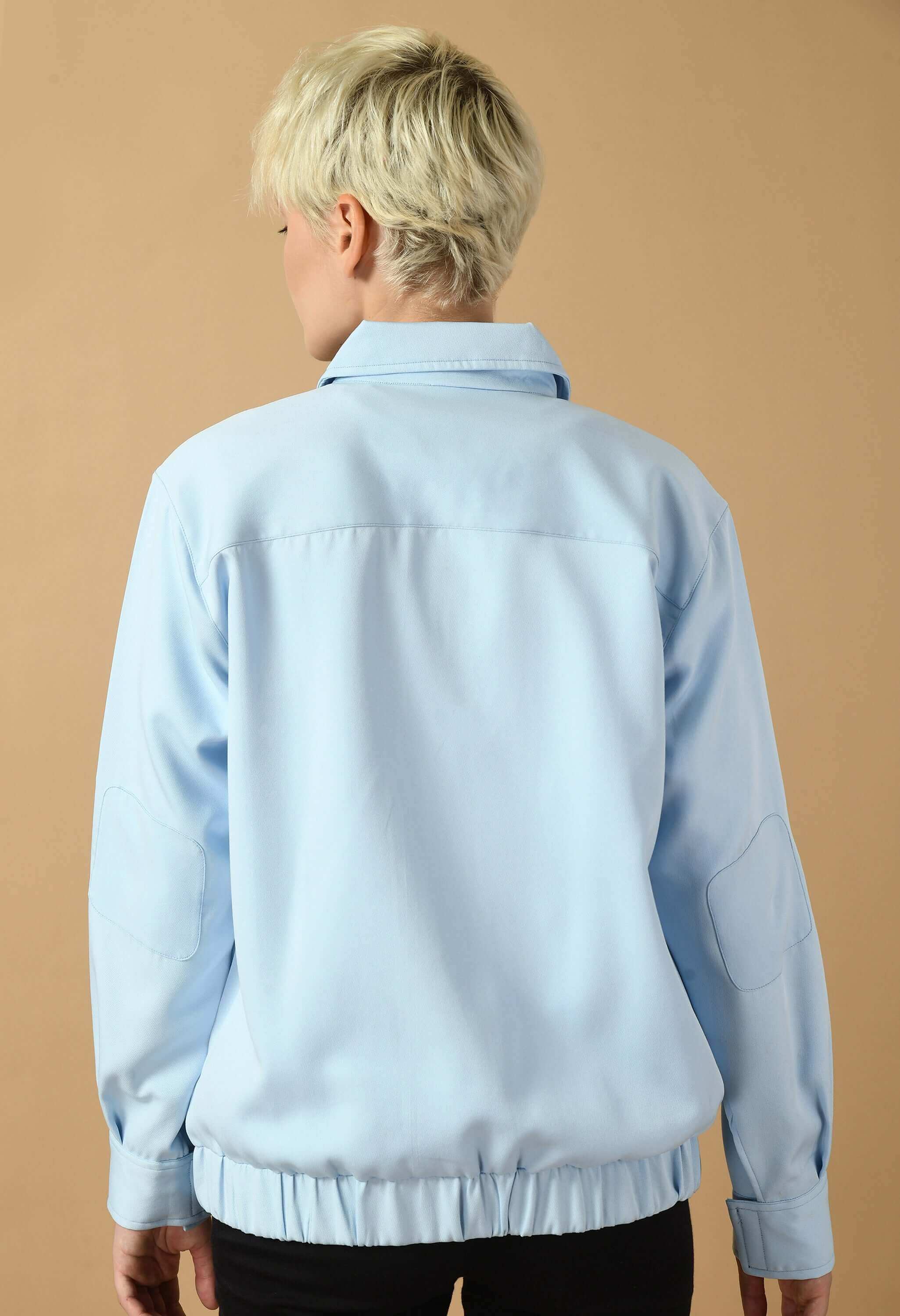 Blue color bomber jacket