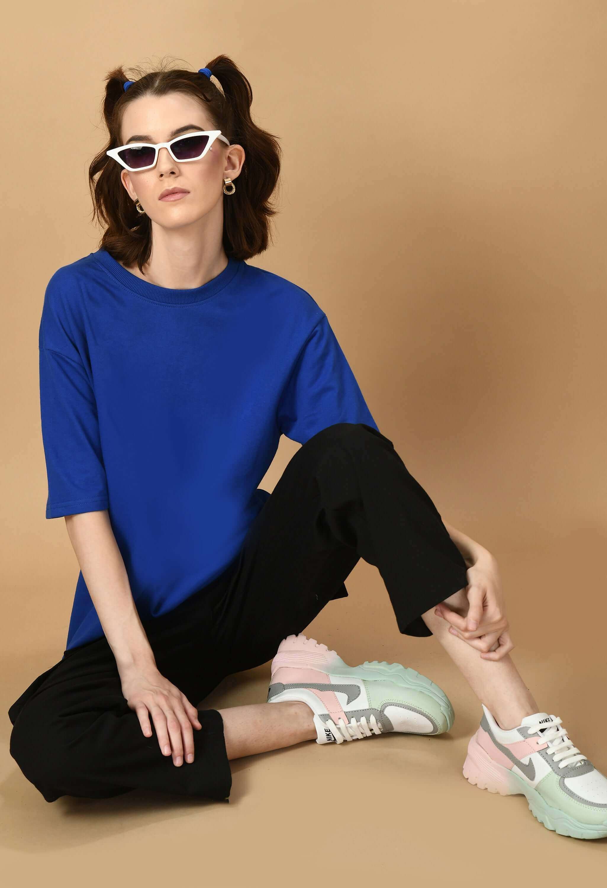 Blue color plain t-shirt by offmint