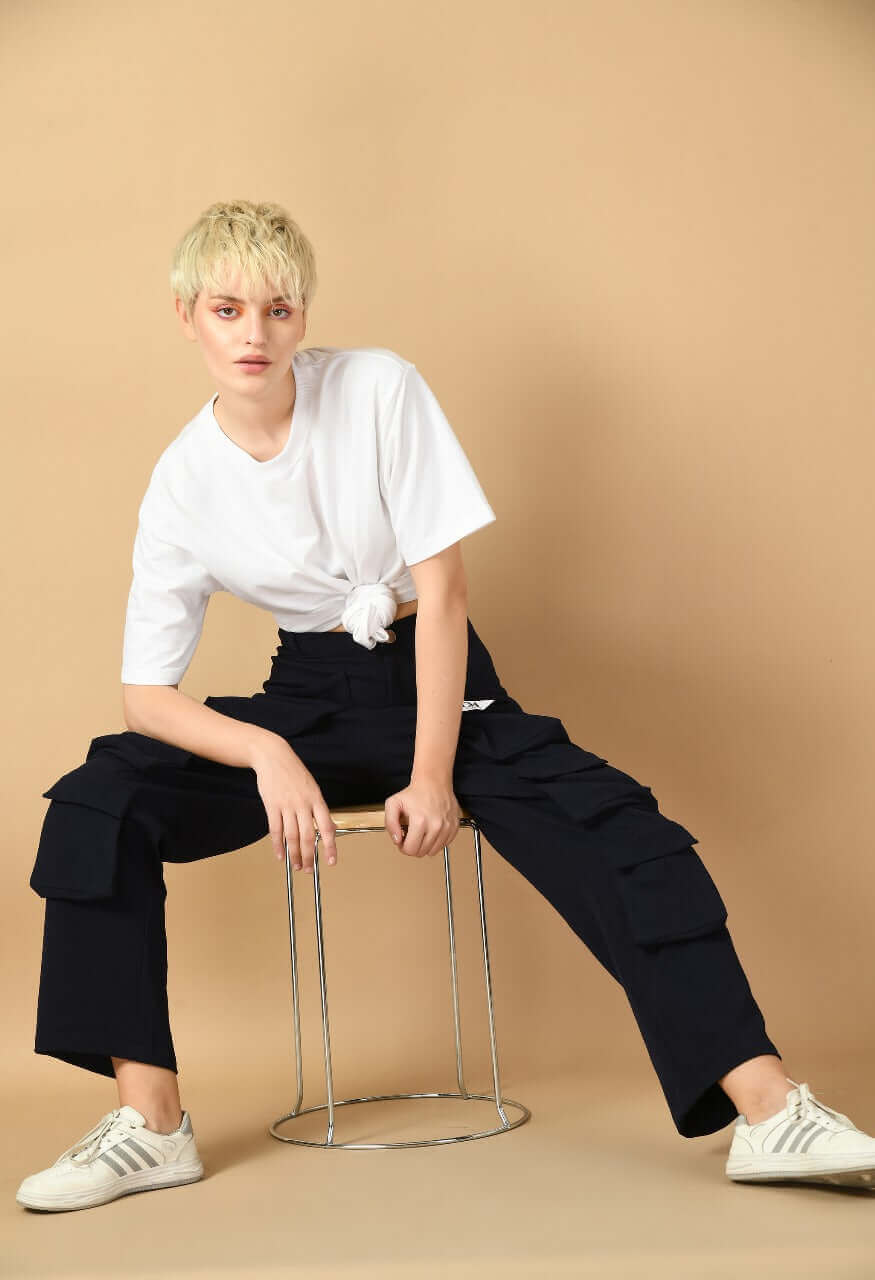 Blue color twelve pocket cargo by offmint
