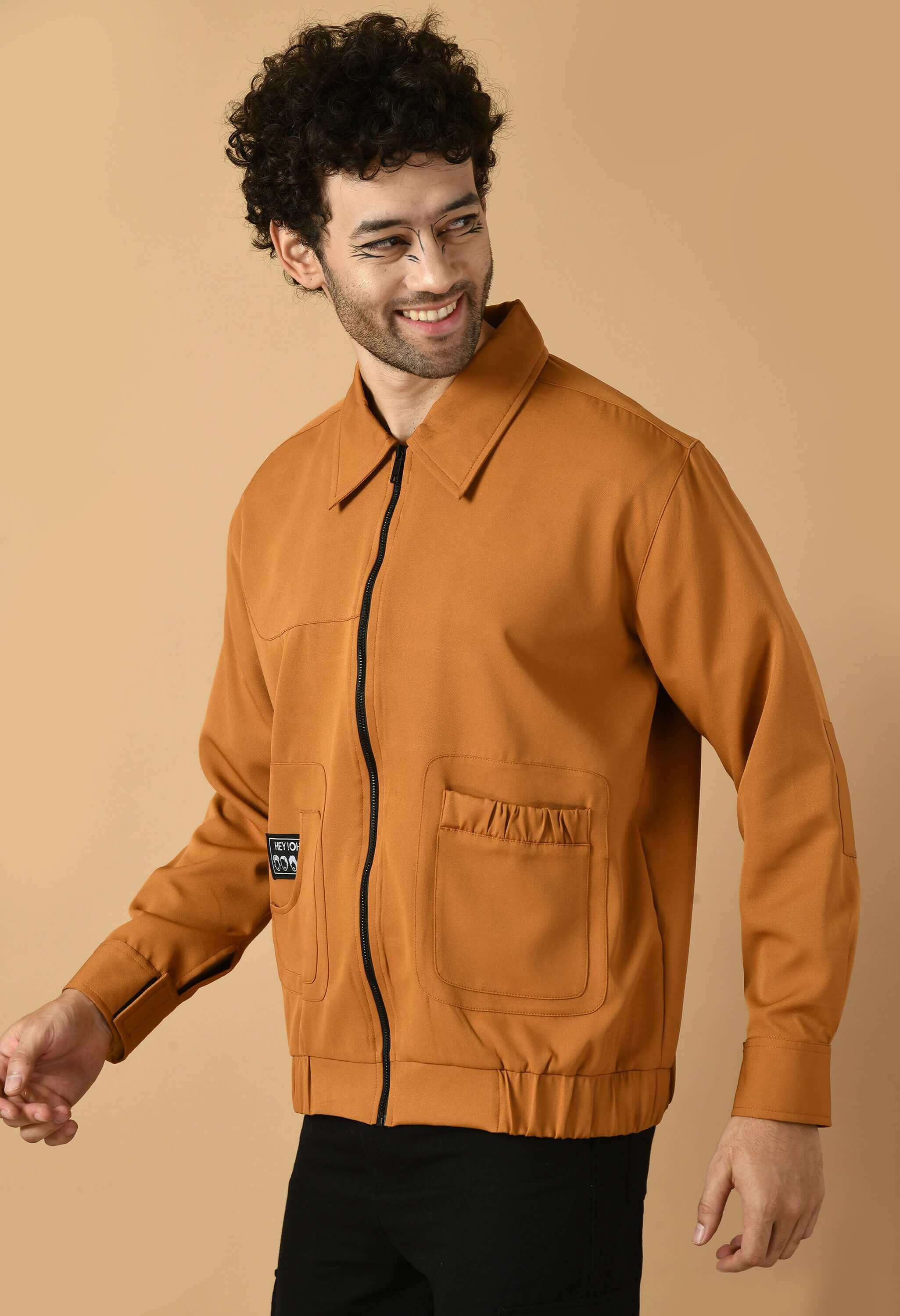 Bomber jacket men's brown color