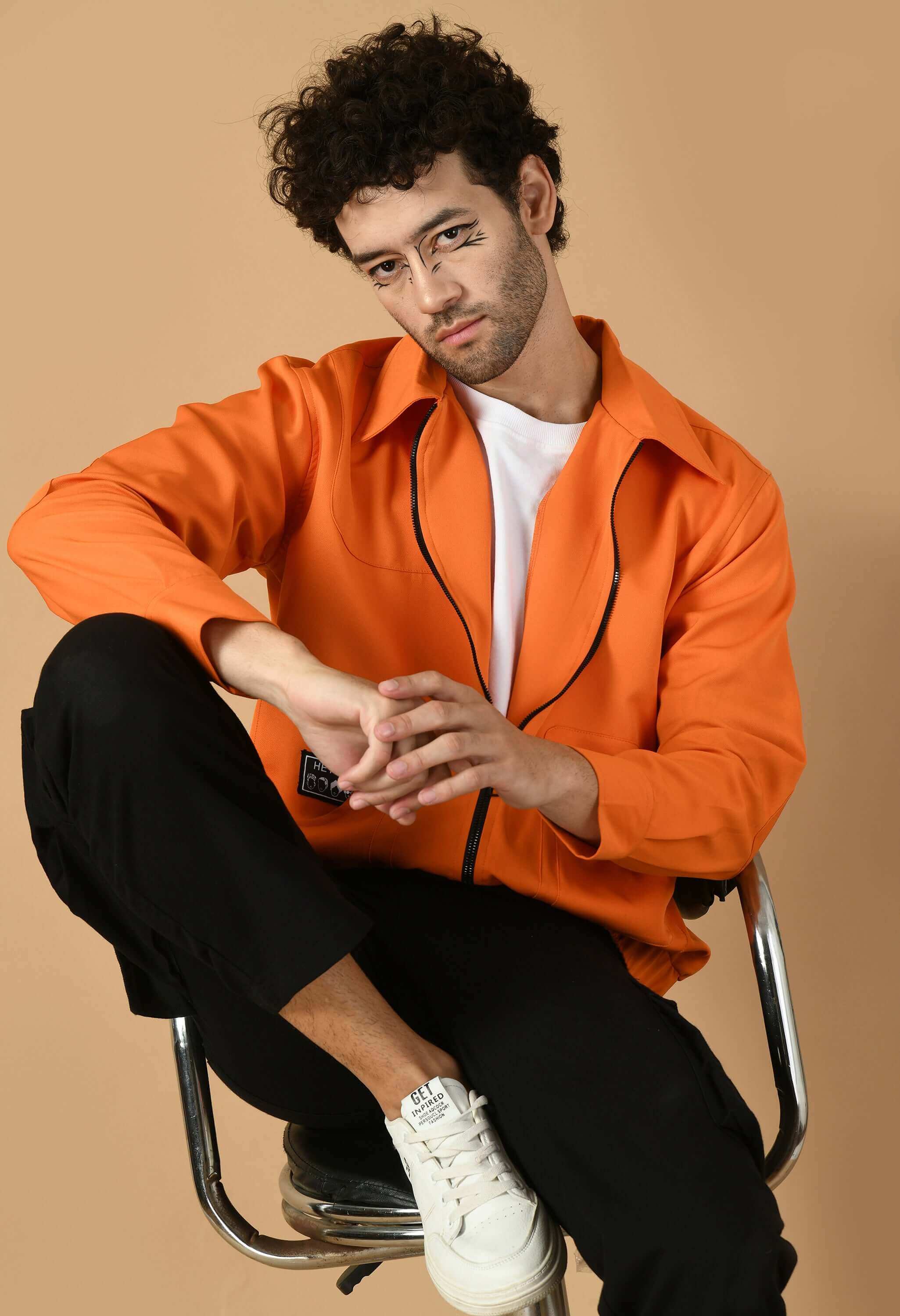 Bomber jacket men's orange color