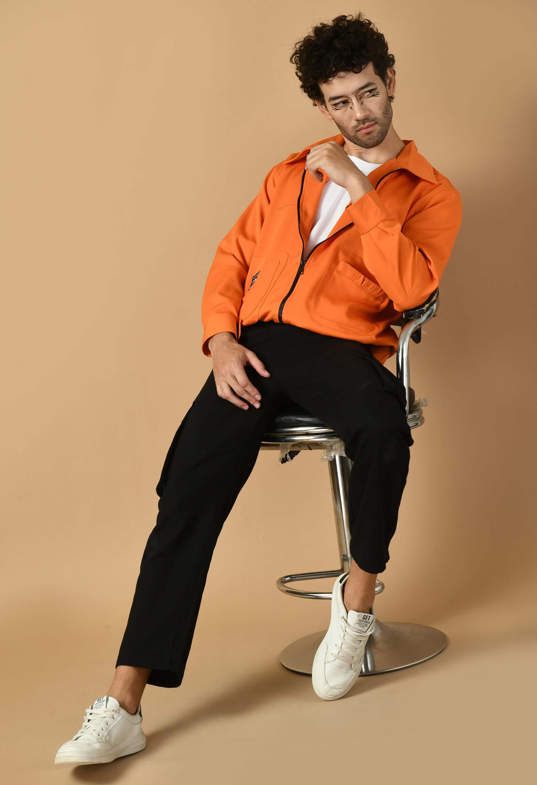 Bomber jacket men's orange color by offmint