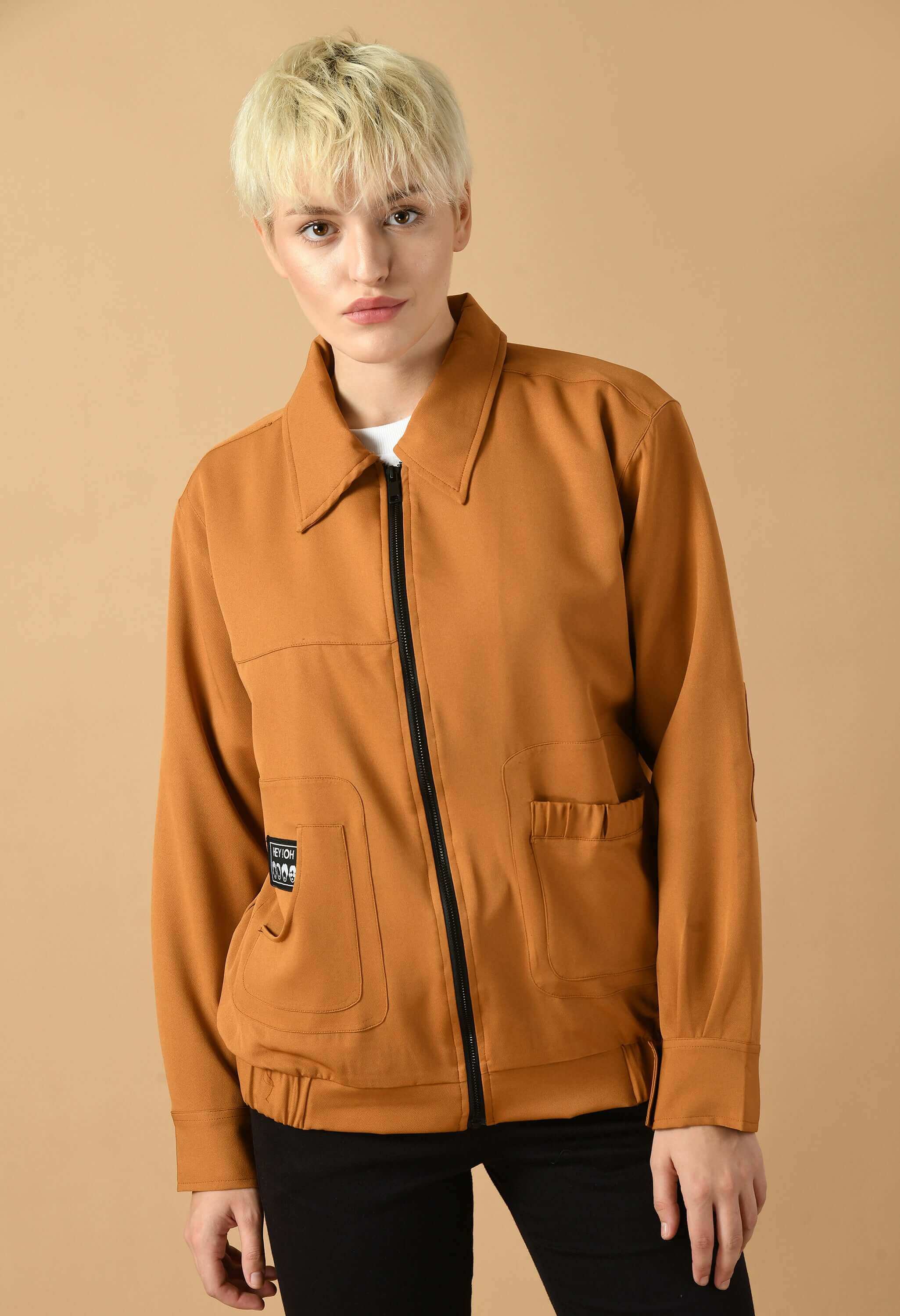 Brown bomber jacket