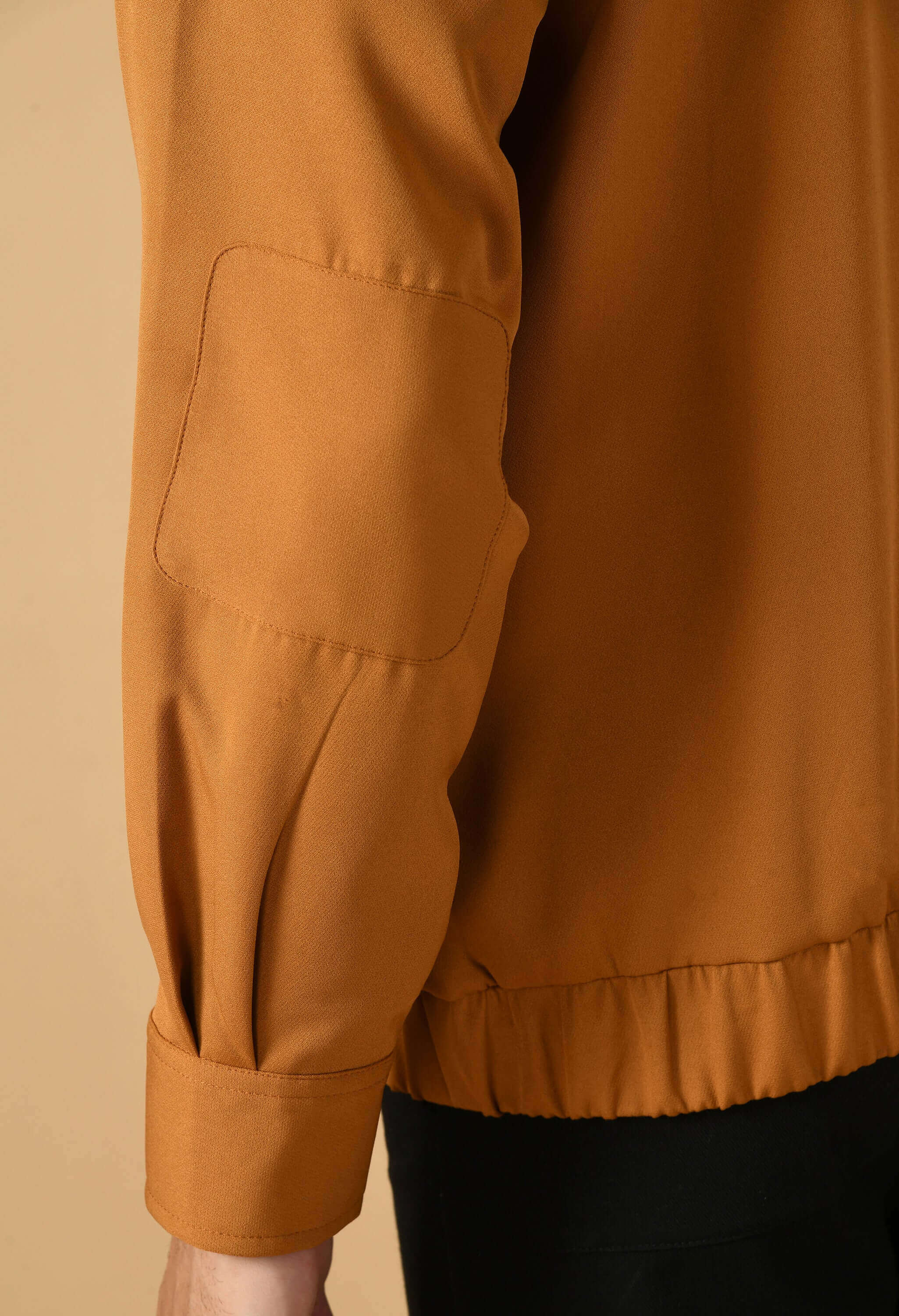 Brown plain color bomber jacket by offmint