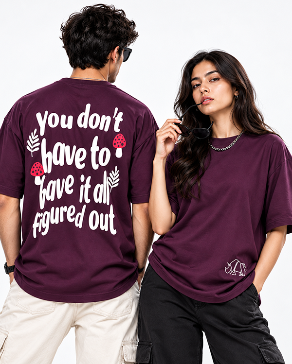 Wine 'Figured Out' | Unisex Oversized T-Shirt