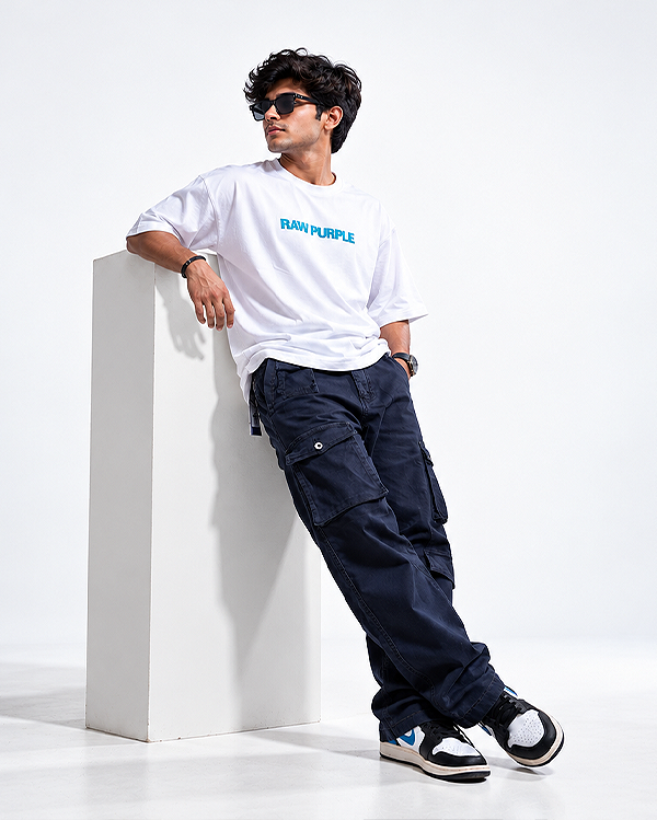 Unisex Black 8 Pockets Cargo Pants