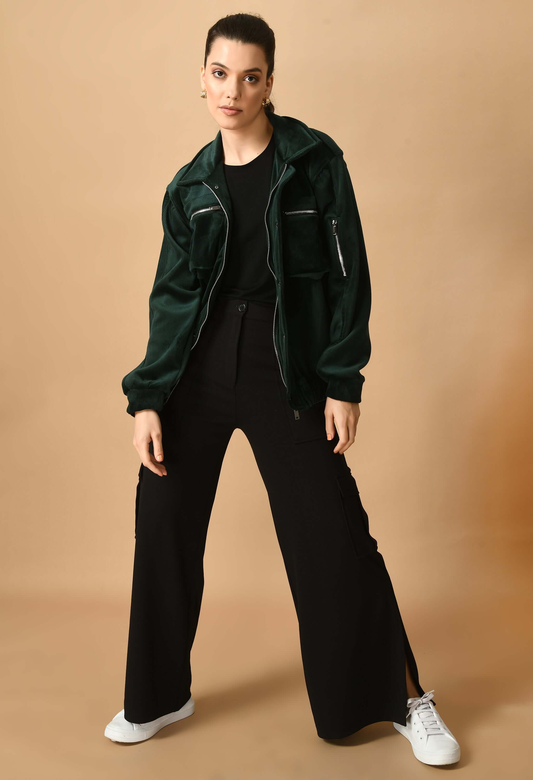 Forest Green Corduroy Jacket By Offmint