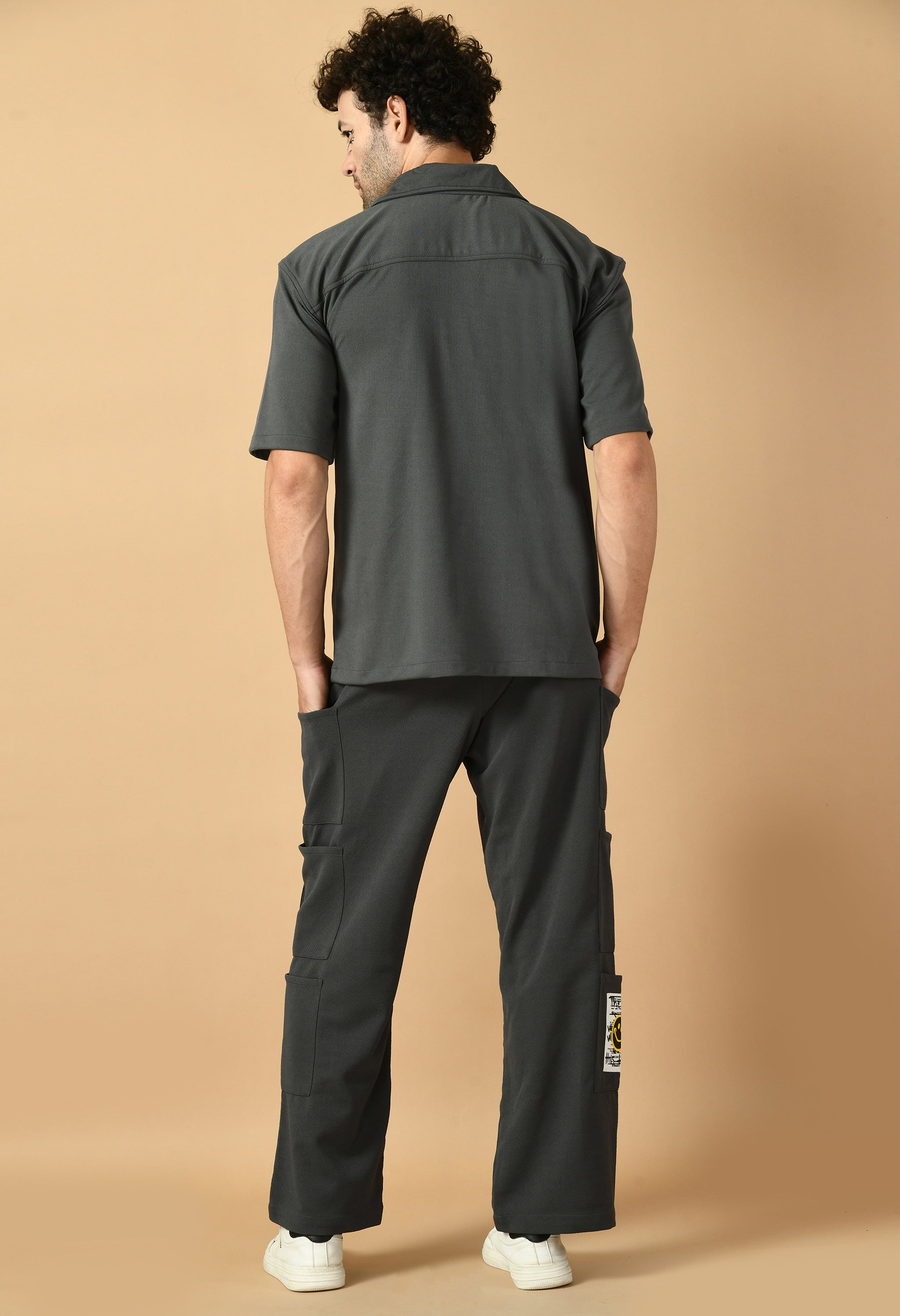 12 Pocket's Grey Shirt Co-ord Set By Offmint