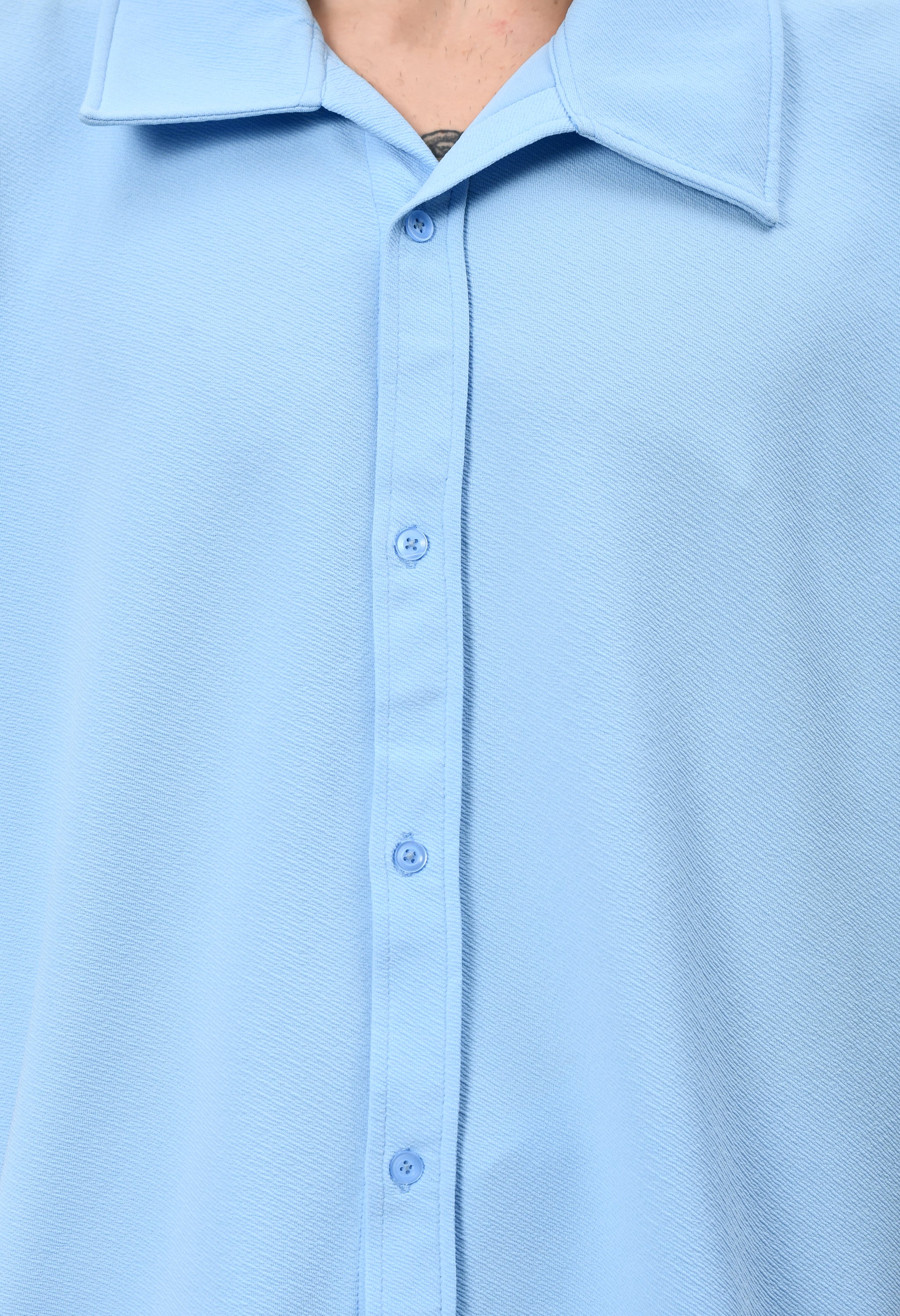 12 Pocket's Sky Blue Shirt Co-ord Set By Offmint