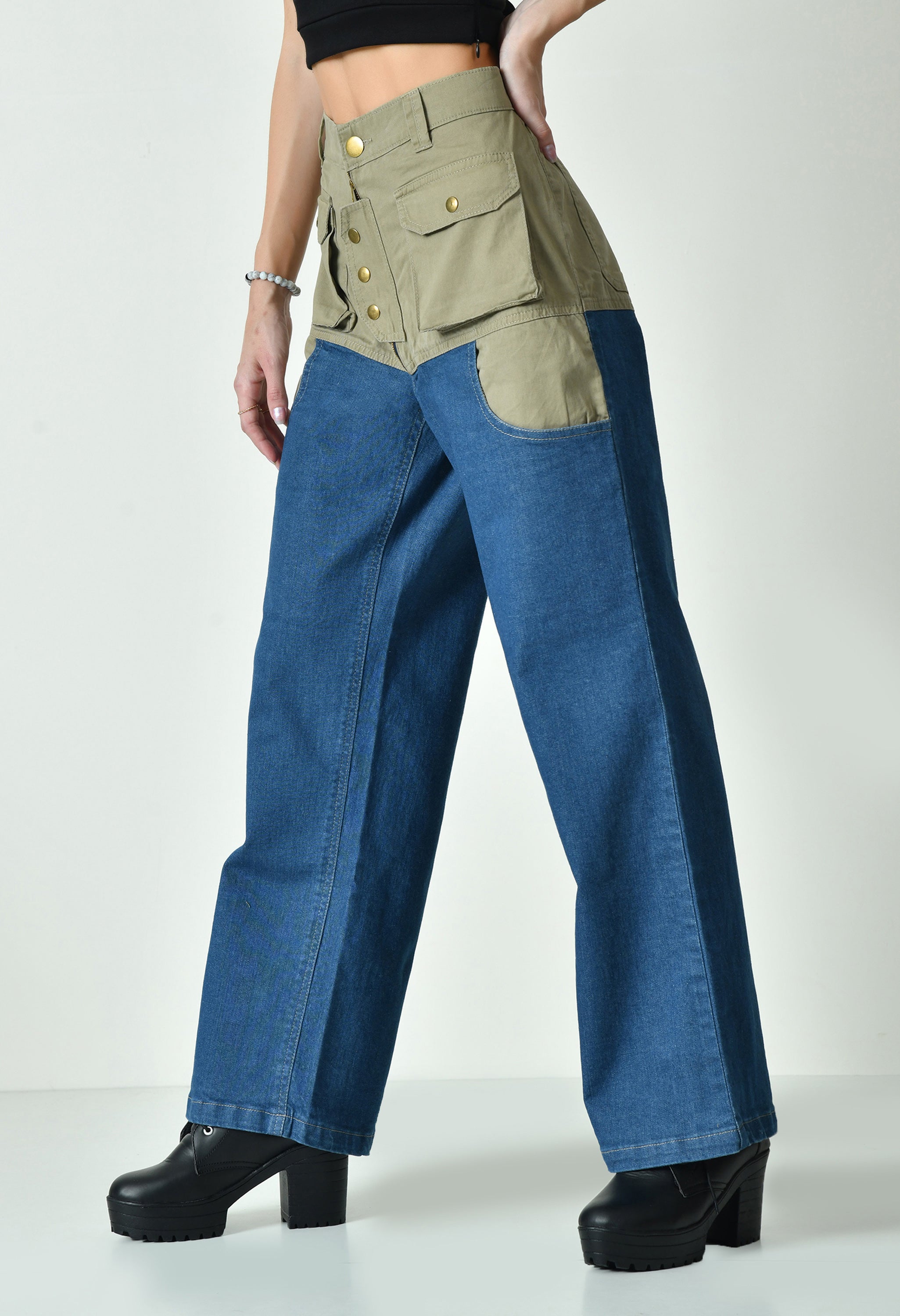 Dual-Color Jeans