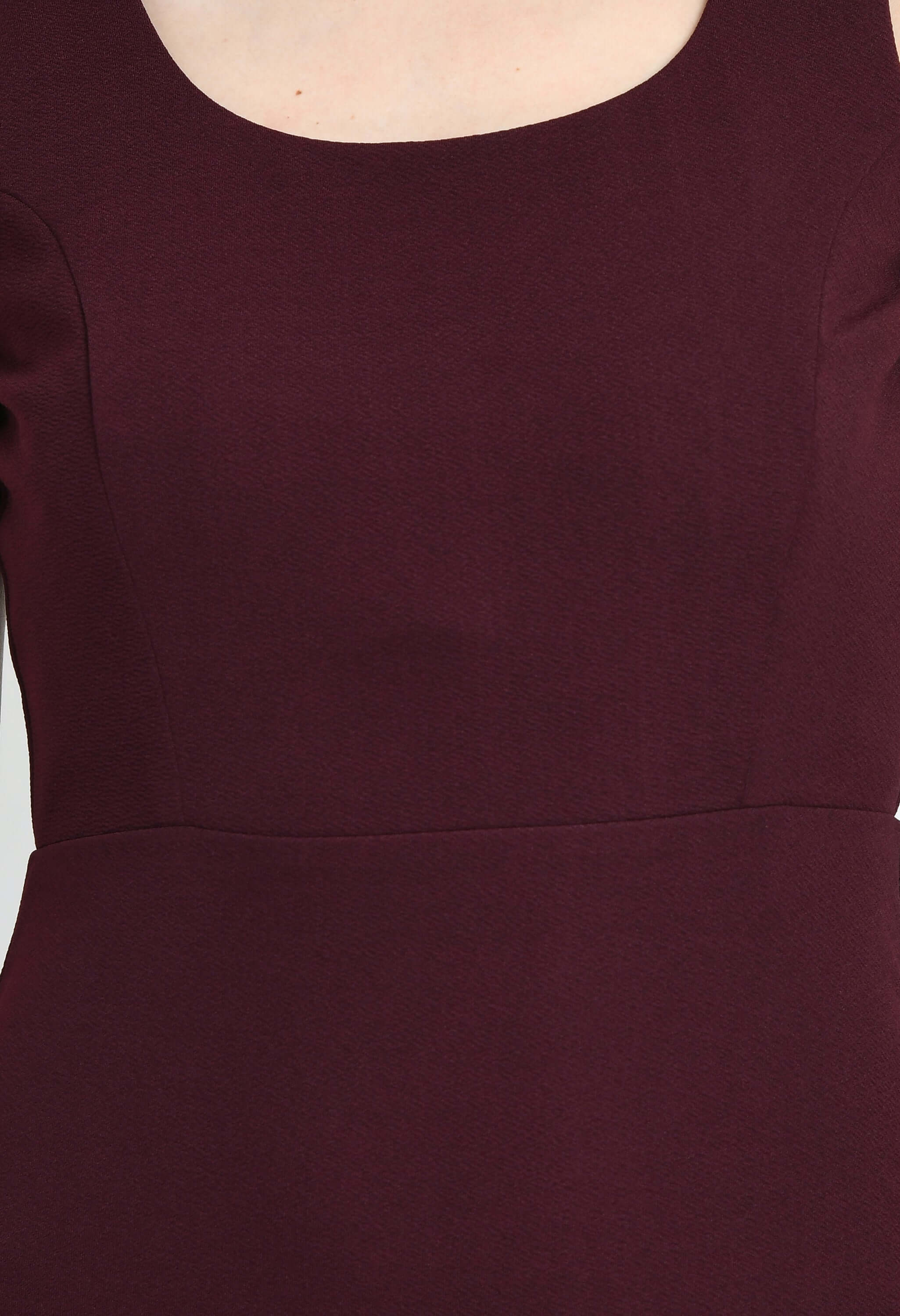 Wine self-stretched sheath dress by offmint