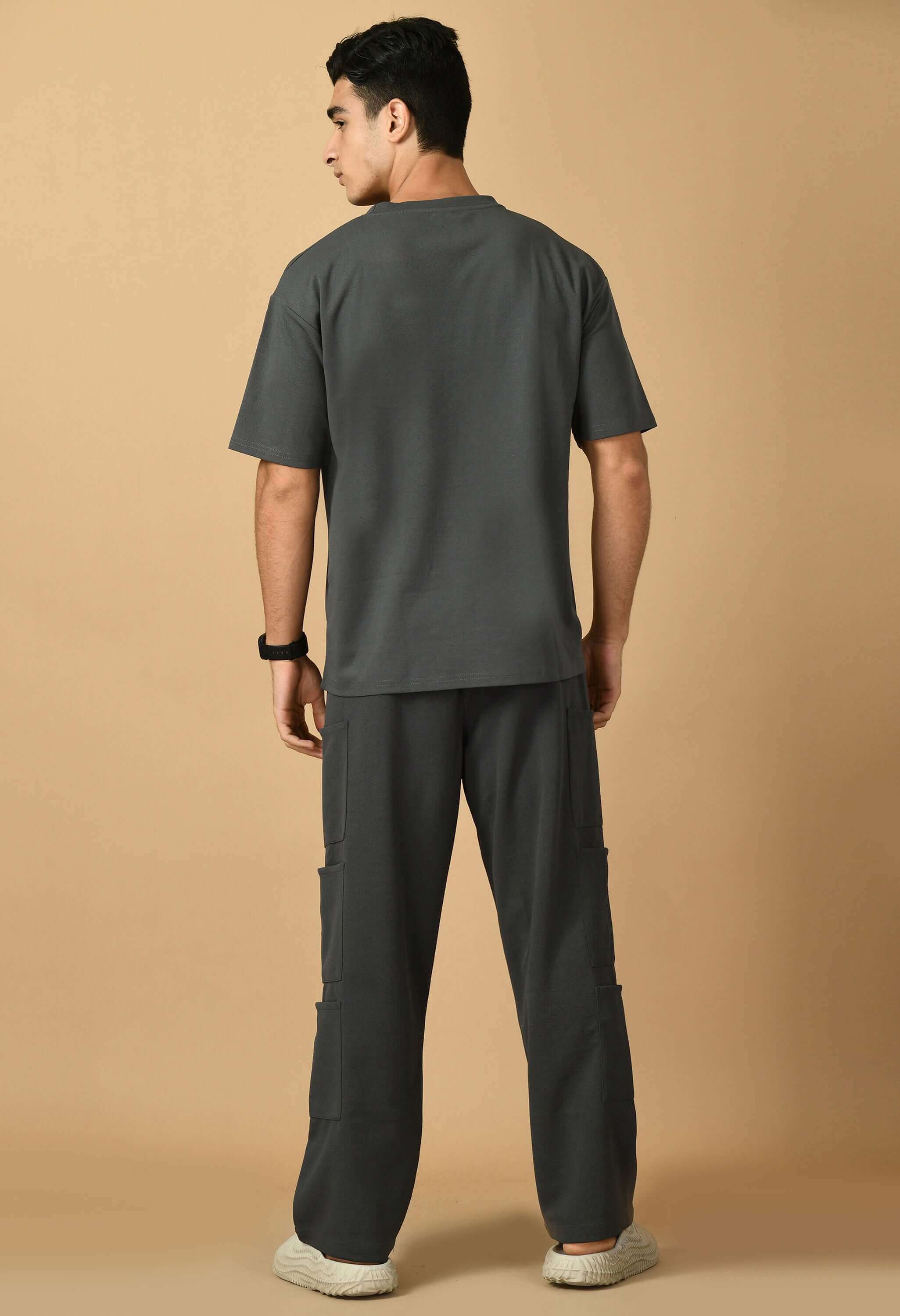 Grey T-shirt Co-ord Set By Offmint