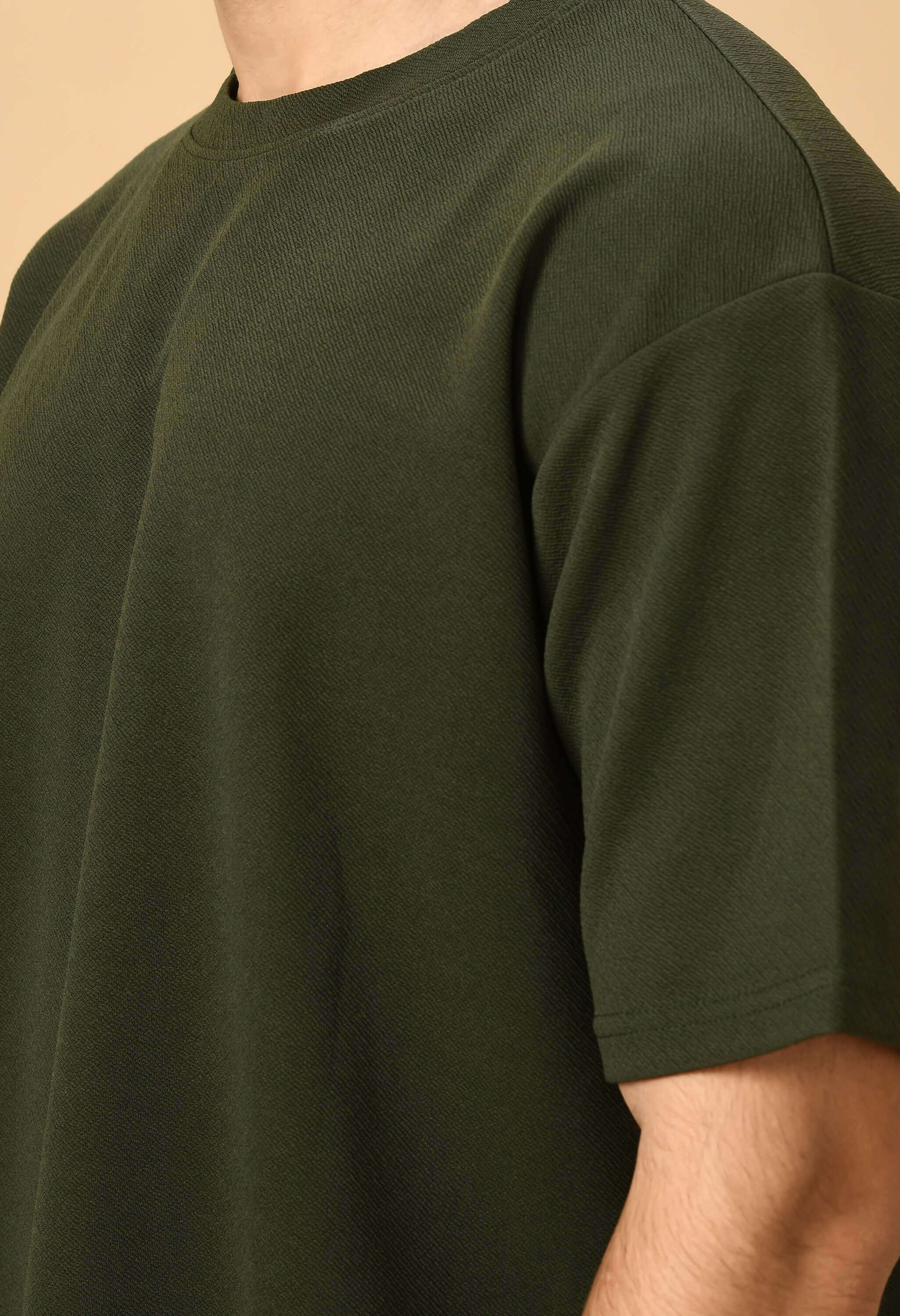 Olive Green T-shirt Co-ord Set By Offmint