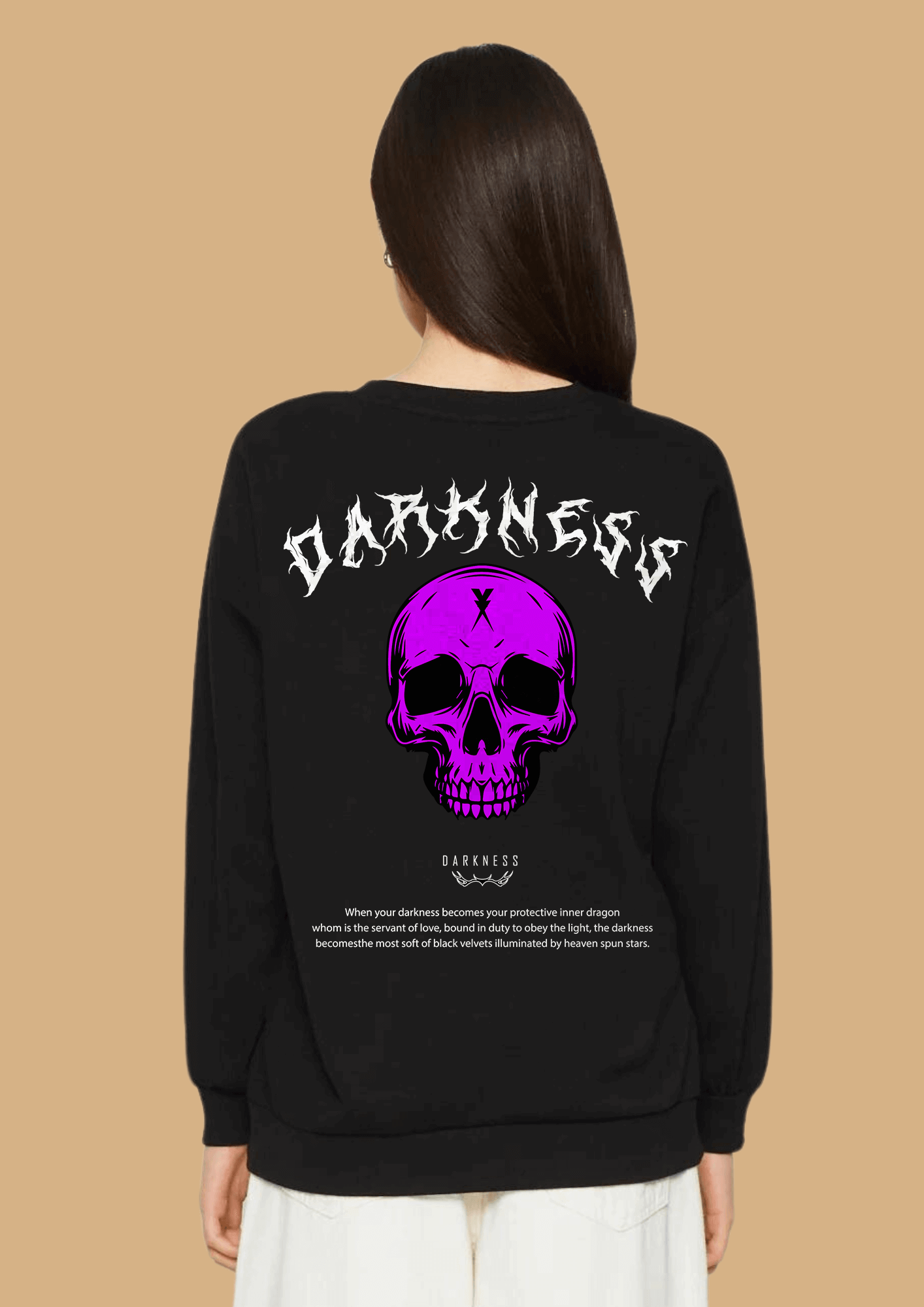 Darkness printed black color sweatshirt by offmint
