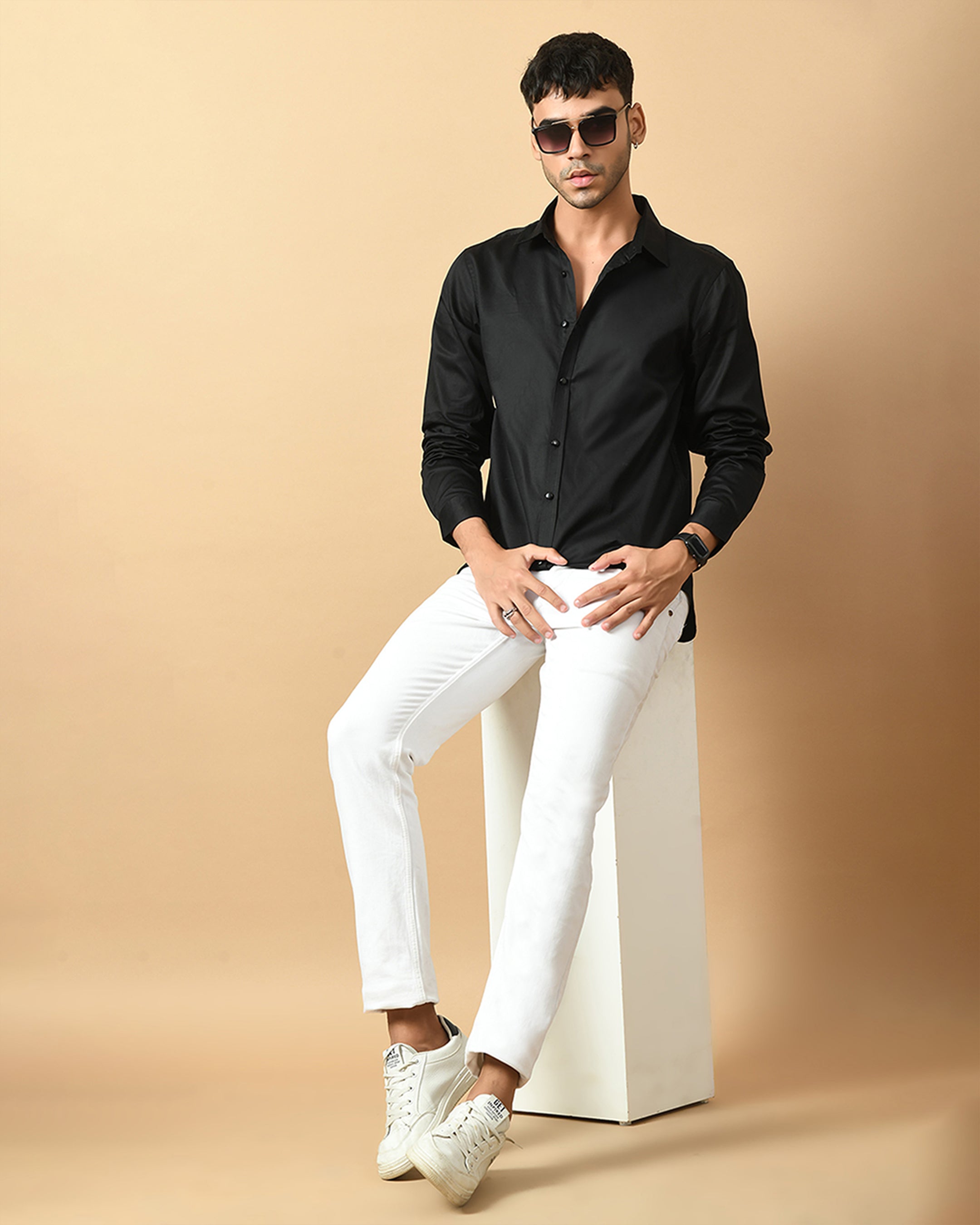 Wings Printed Black Shirt By Offmint