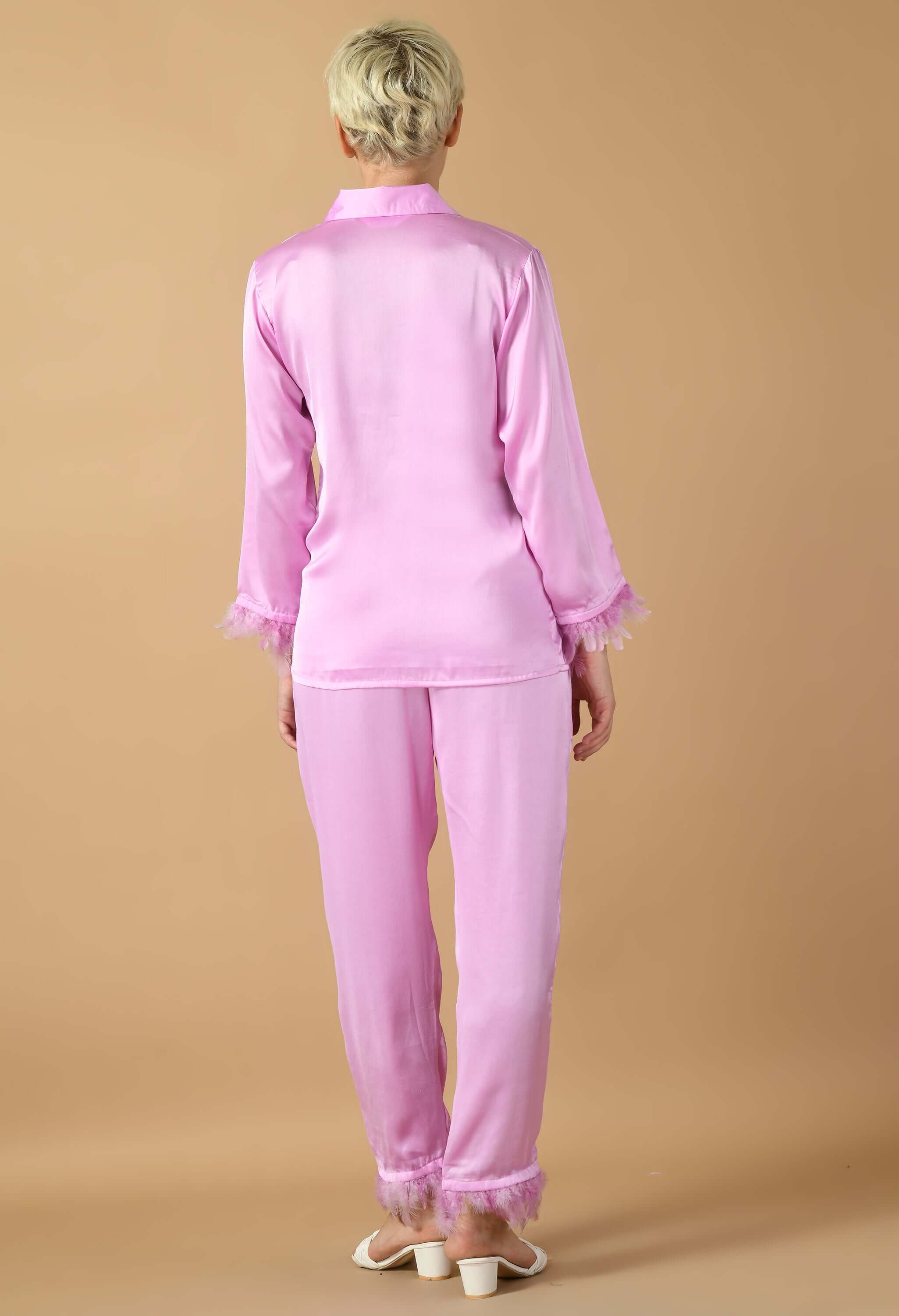 Lavender satin co-ord set by offmint