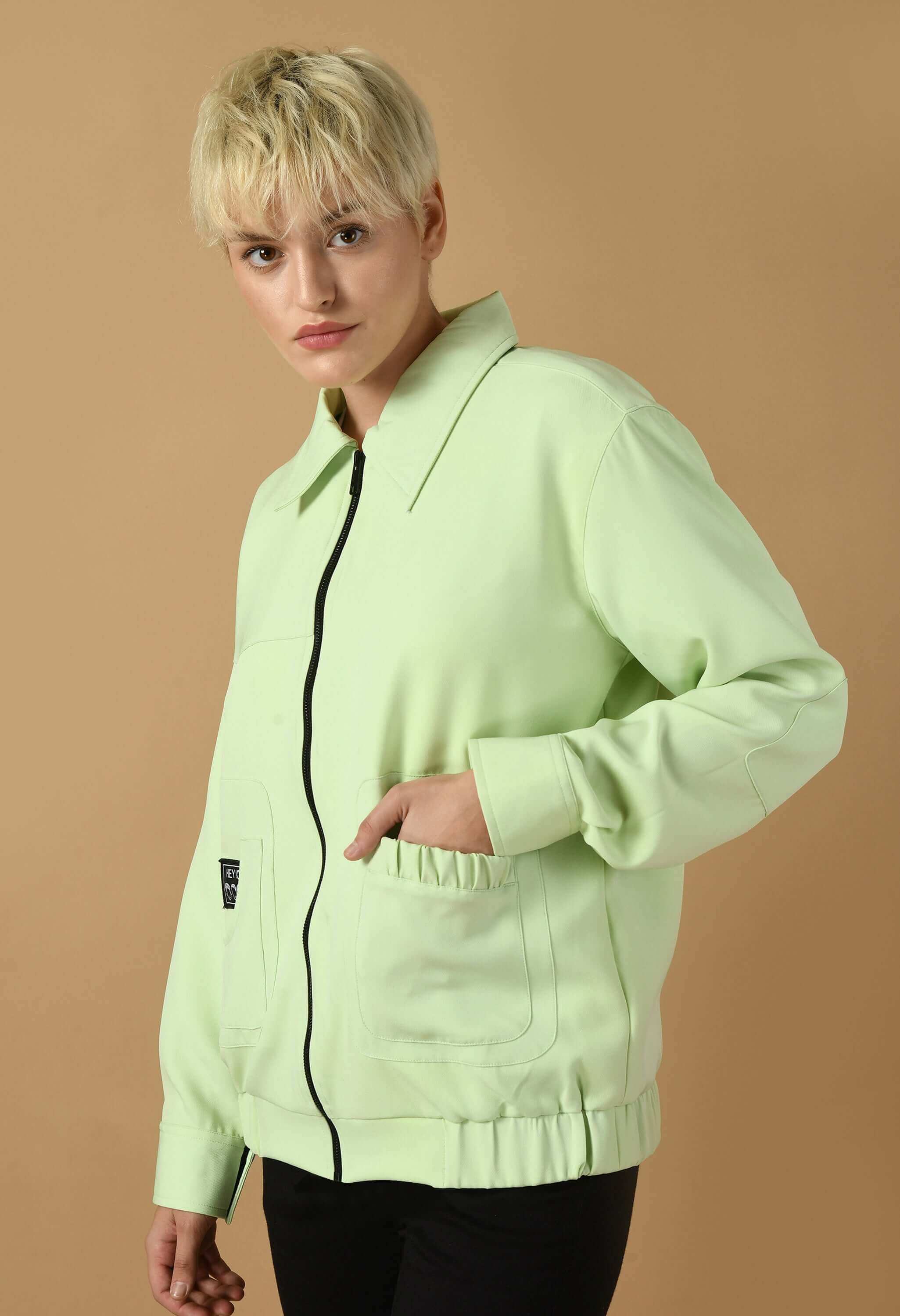 Neon color bomber jacket