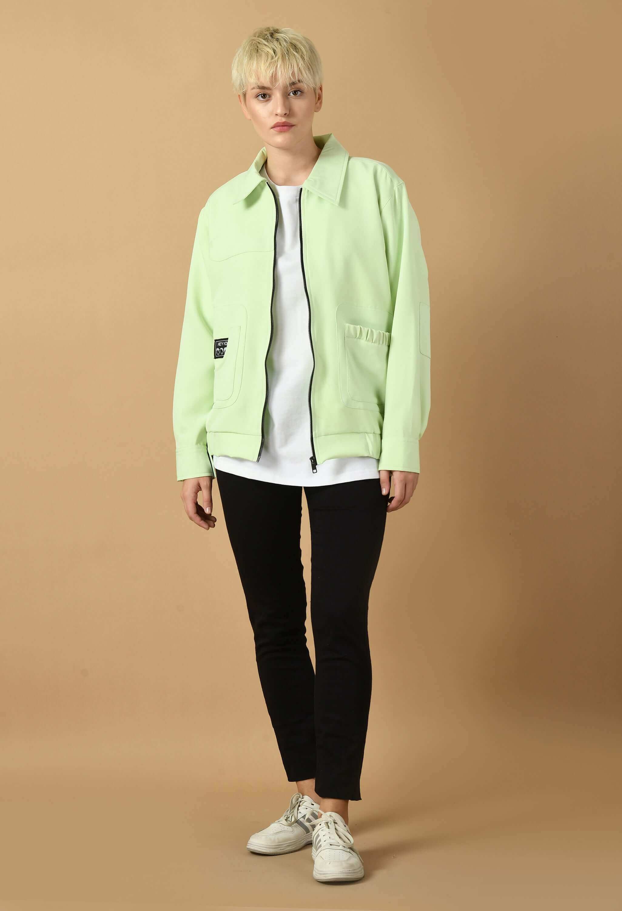 Neon color women's bomber jacket
