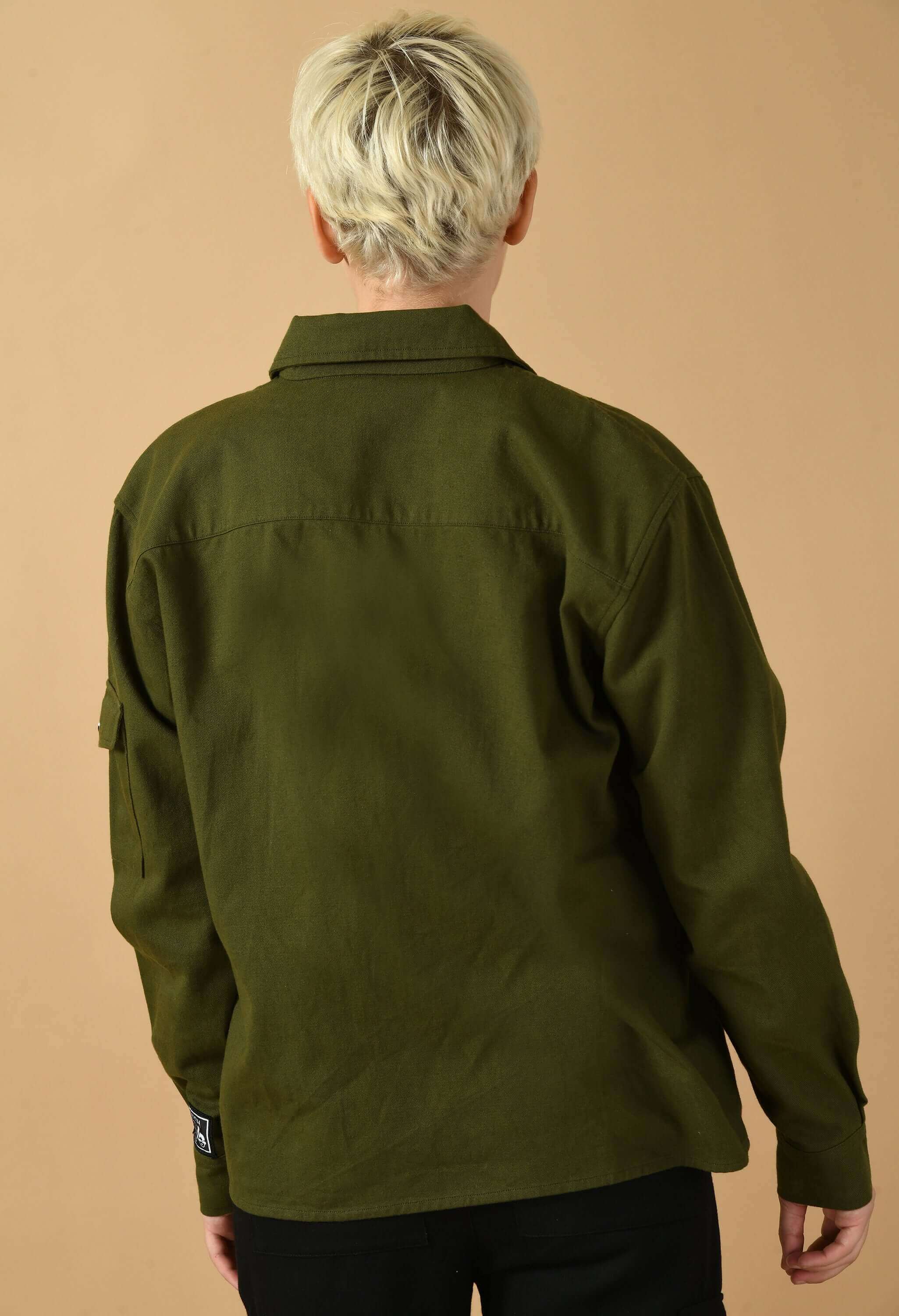 Olive green color women's overshirt