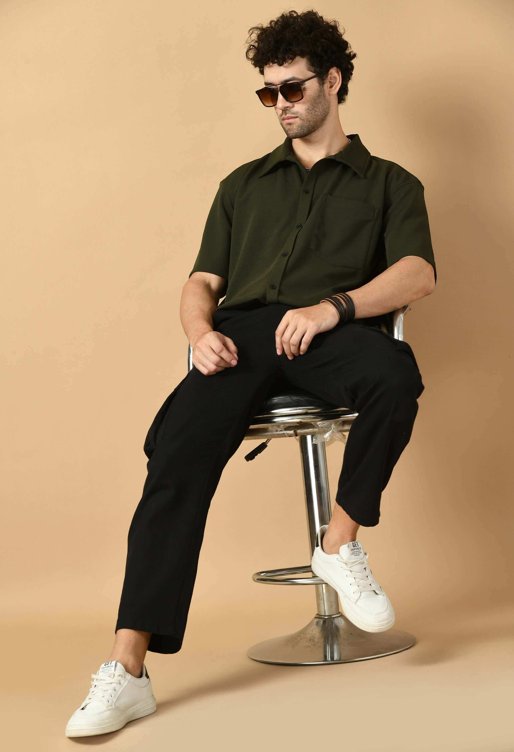 Olive green men's overshirt