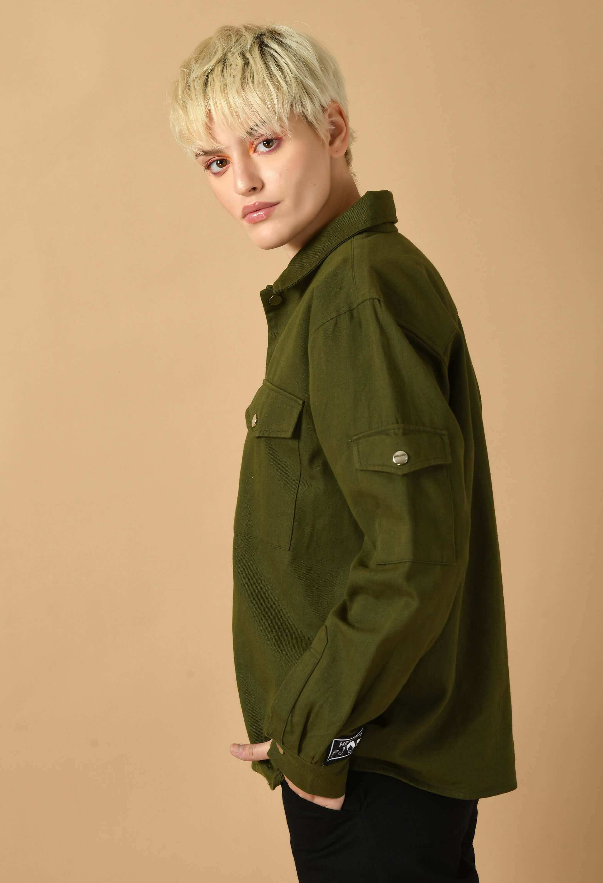 Olive green overshirt