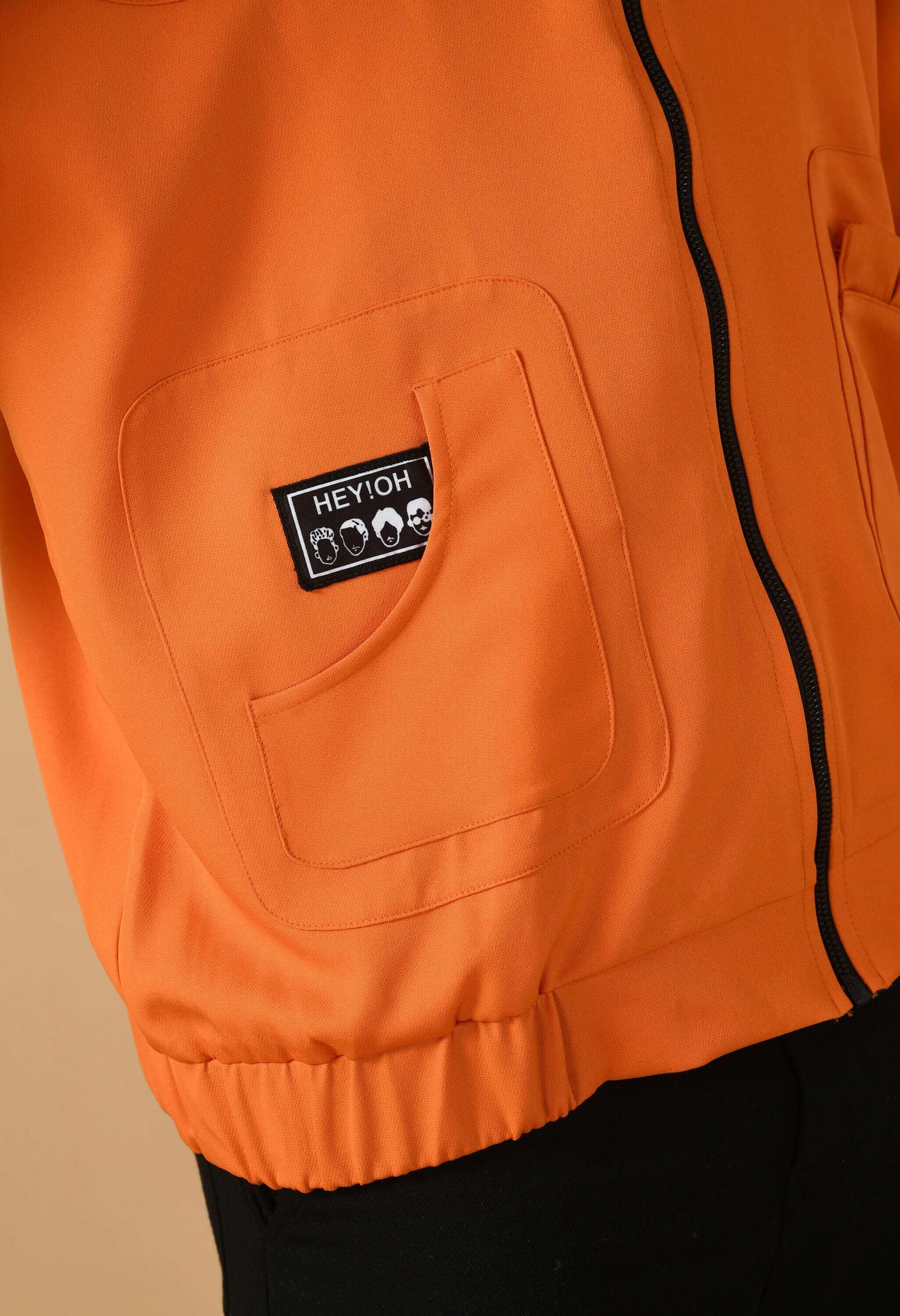 Orange bomber jacket