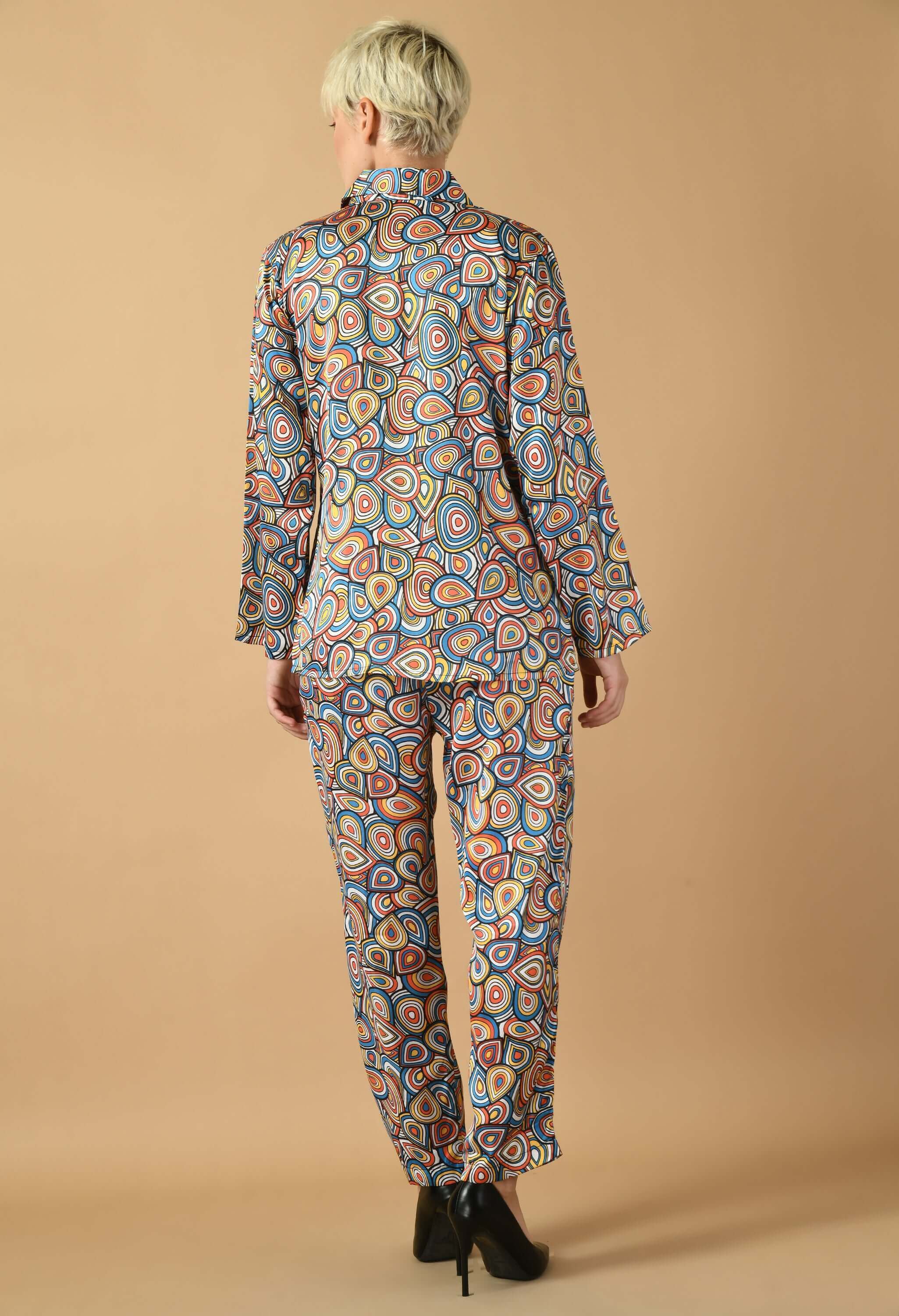 Satin plain multicolor co-ord set by offmint