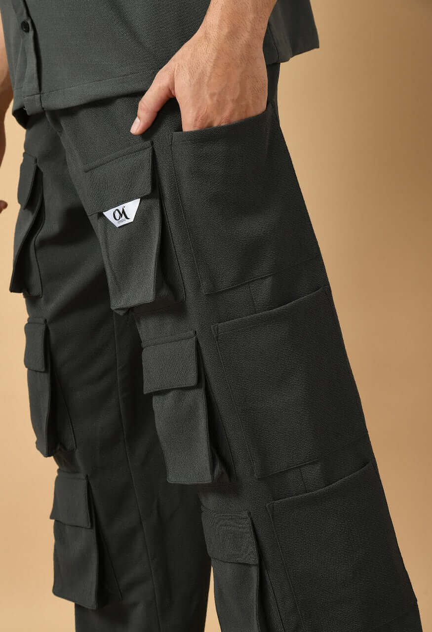 Twelve pocket grey men's cargo