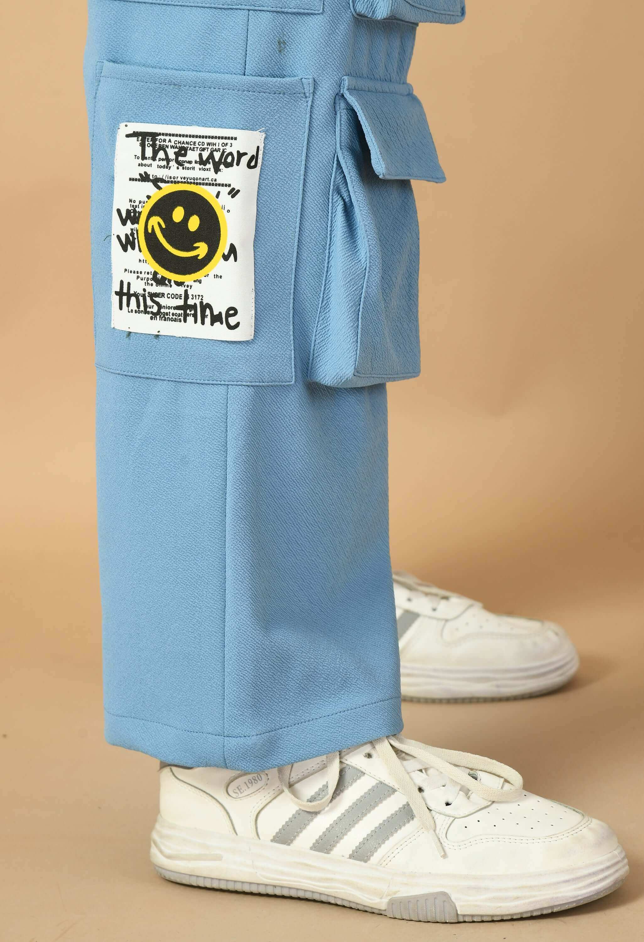 Twelve pocket sky blue cargo