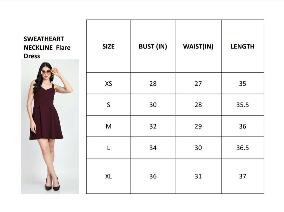 Women's Fit and Flare Wine Dress by Offmint