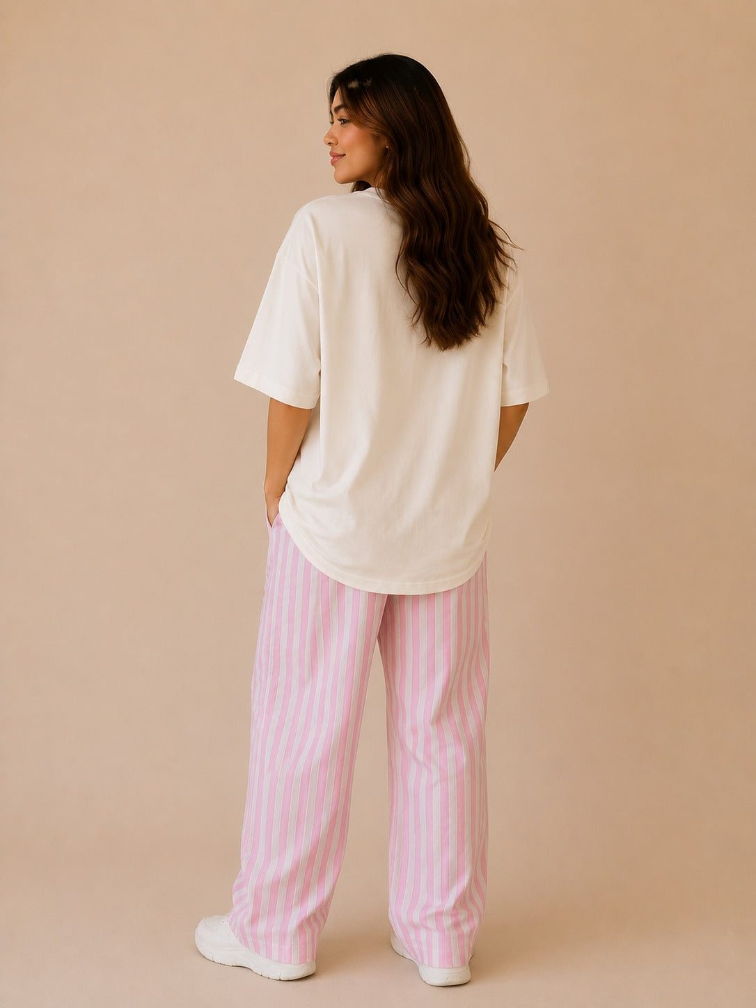 Pink Angel Stitch Oversized T-Shirt
