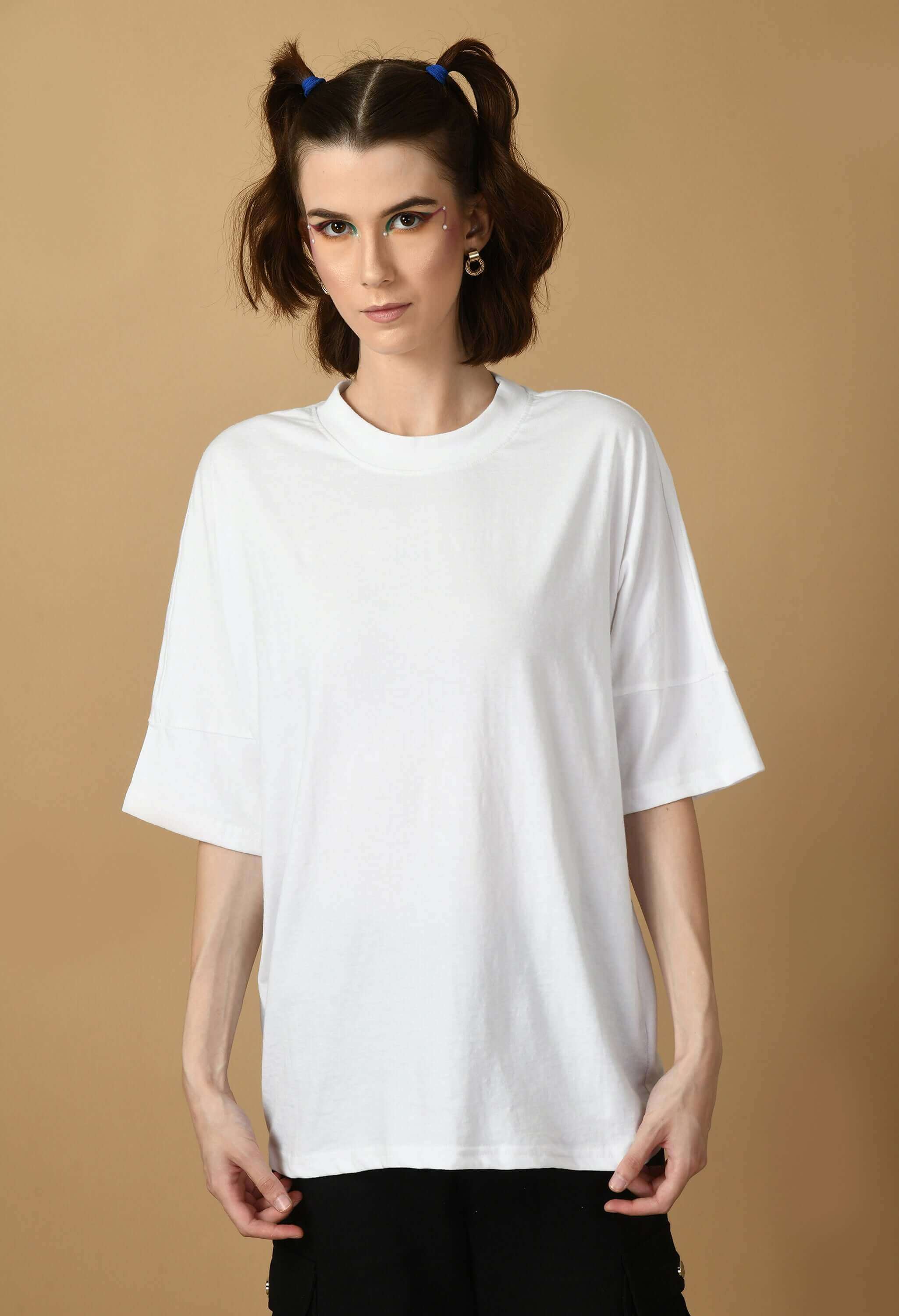 White kimono cotton oversized t-shirt