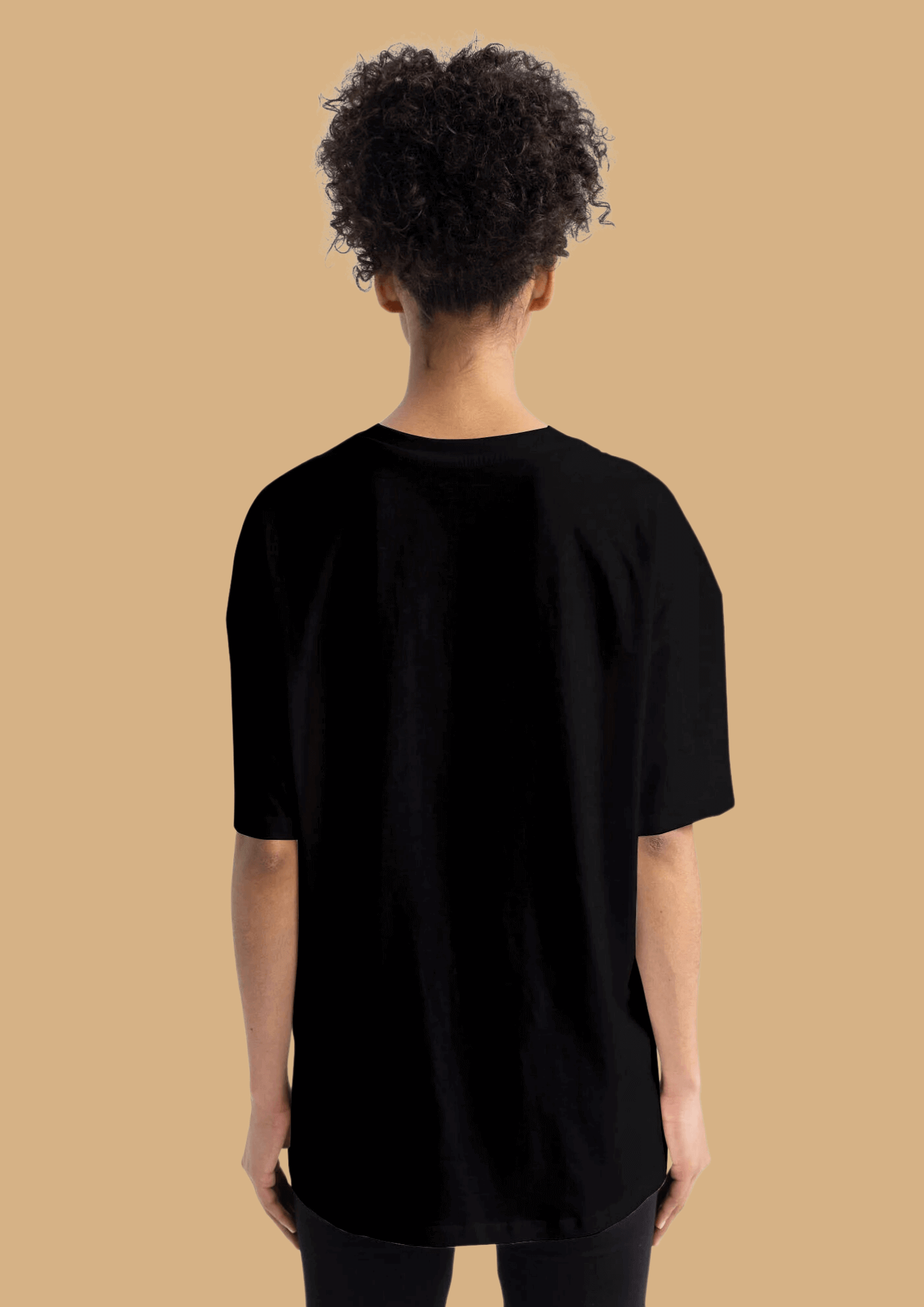 Youth printed black color women's oversized t-shirt