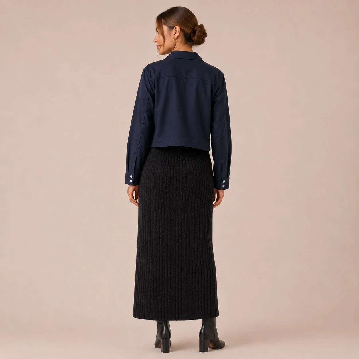 Ribbed Knit Maxi Skirt