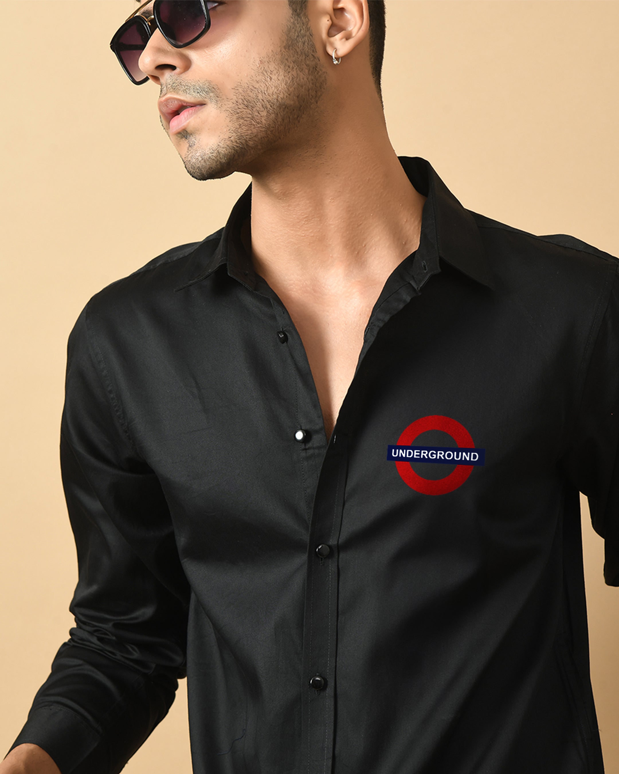Underground Printed Black Shirt By Offmint