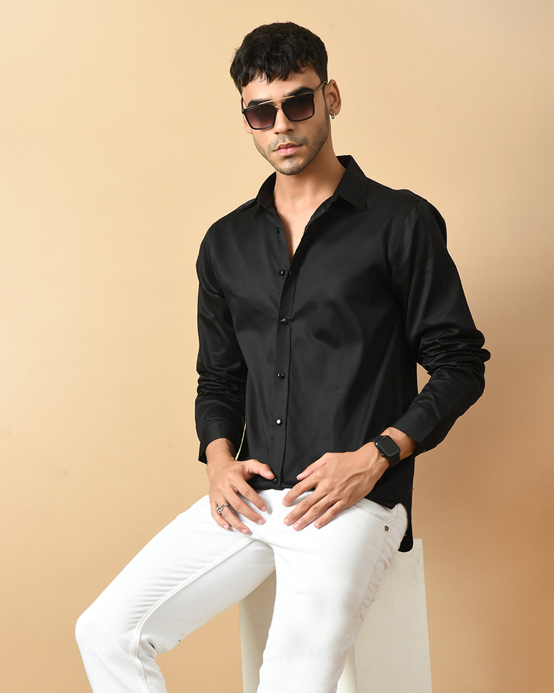 Realistic Printed Black ClubWear Shirt By Offmint