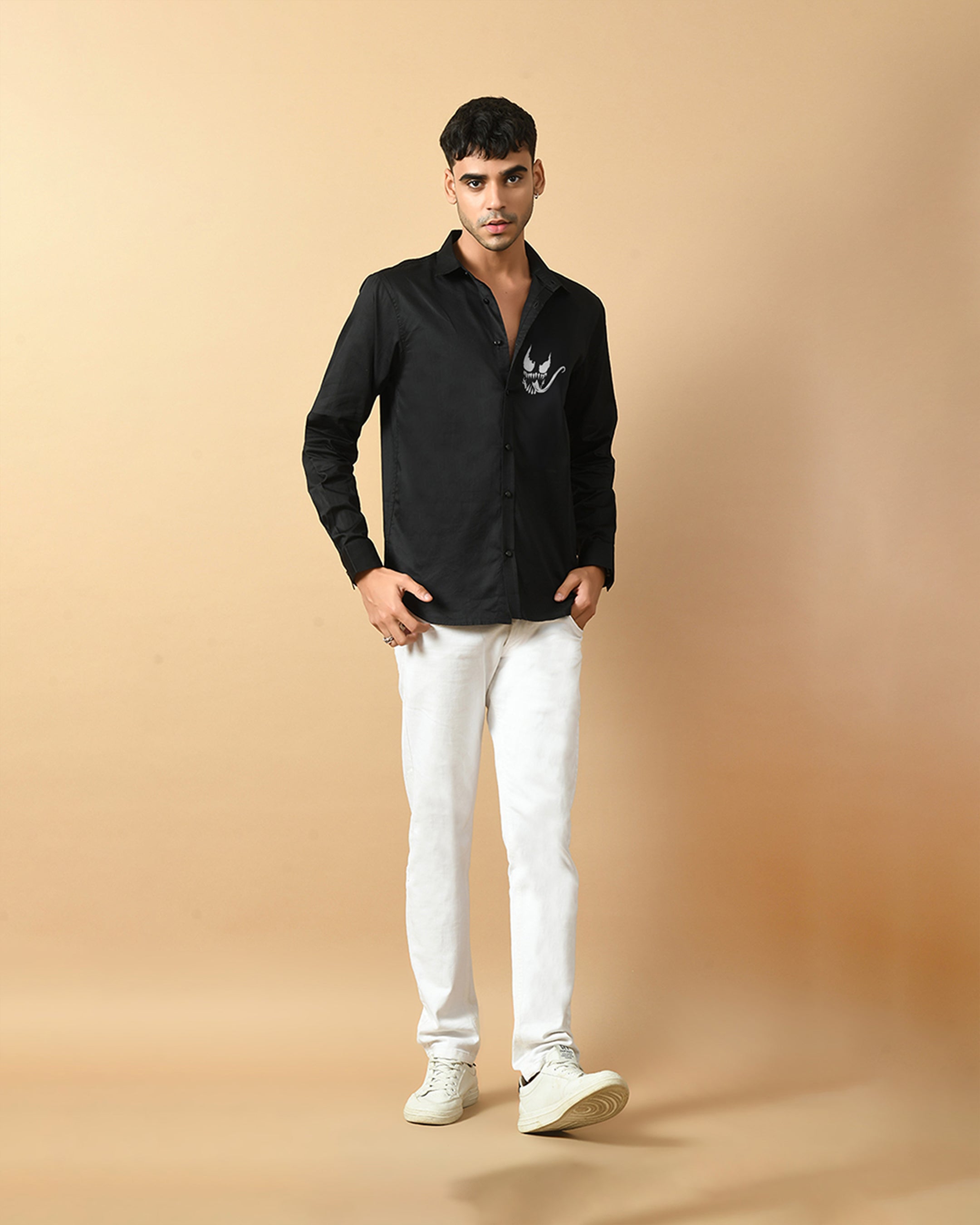 Venom Printed Black Shirt By Offmint